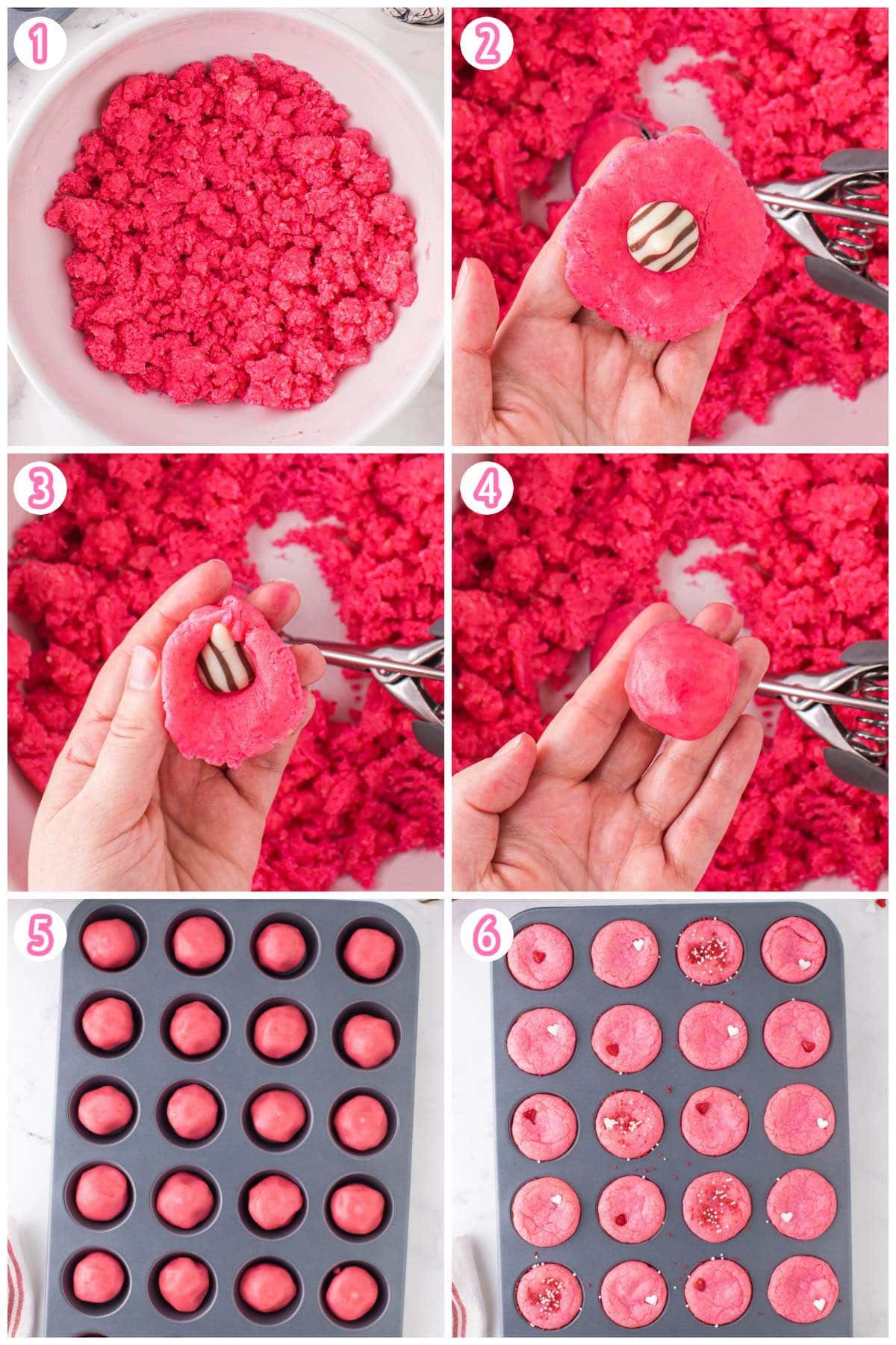 collage valentine's cookie cups