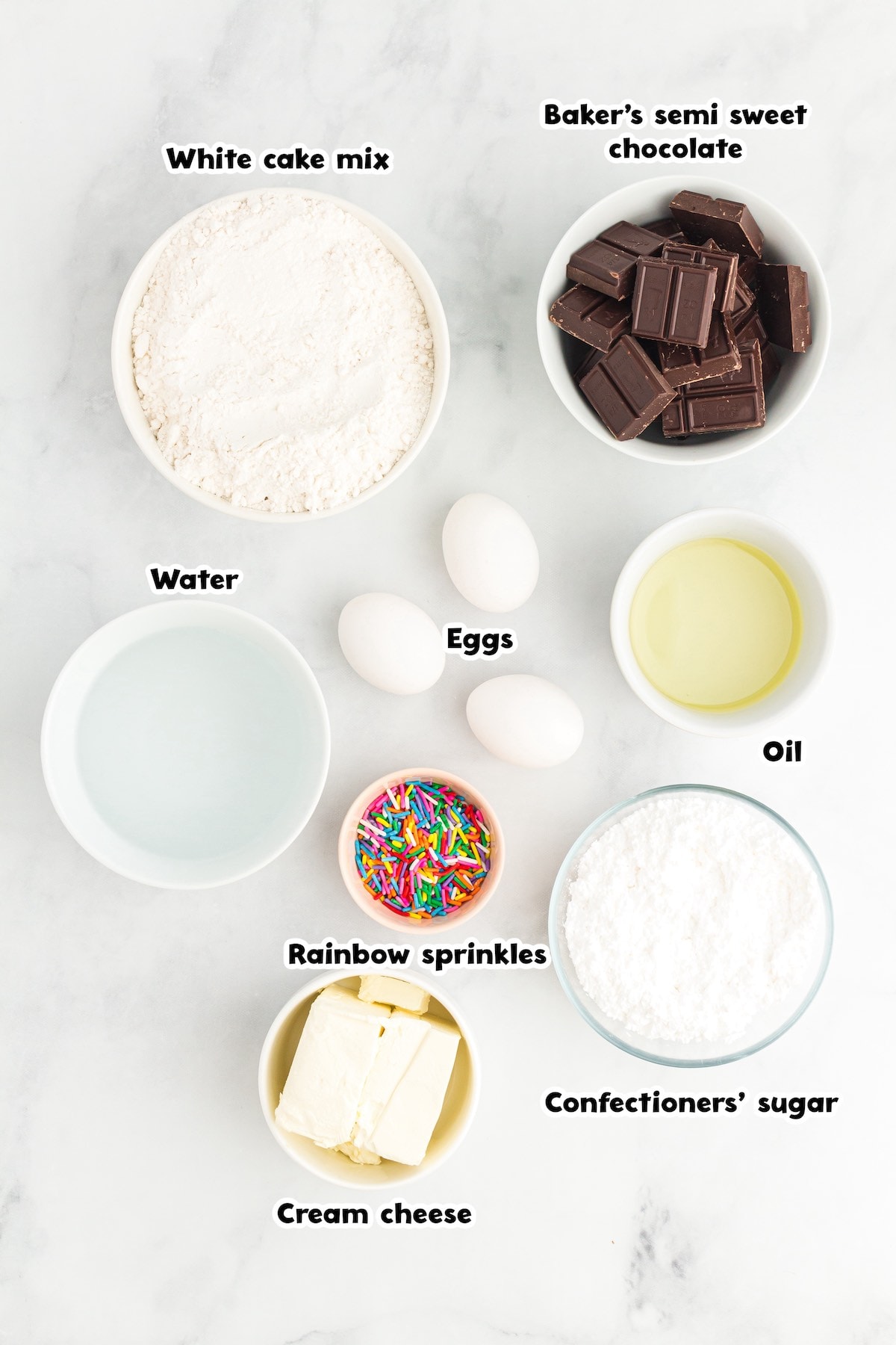 Rainbow Cake Truffles ingredients