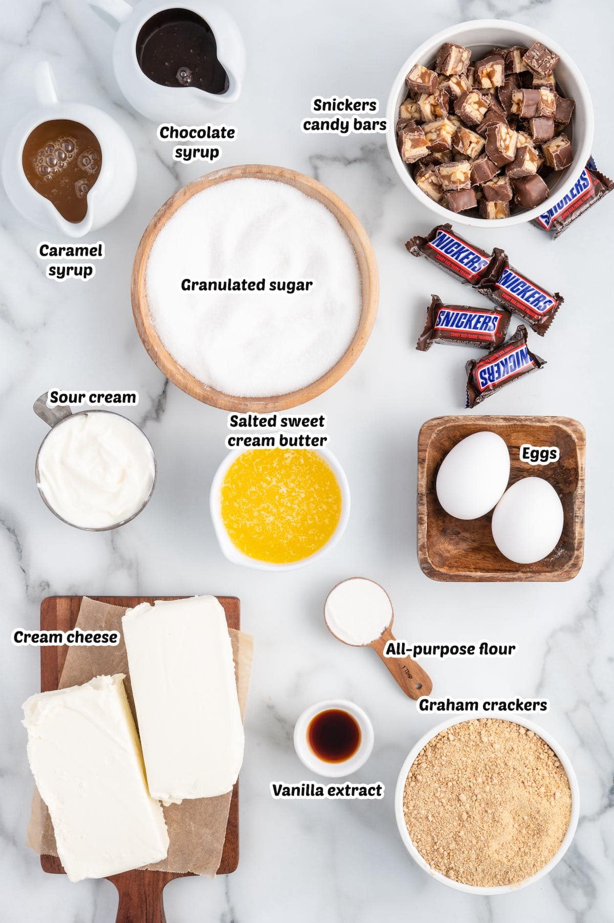 Mini Snickers Cheesecake ingredients