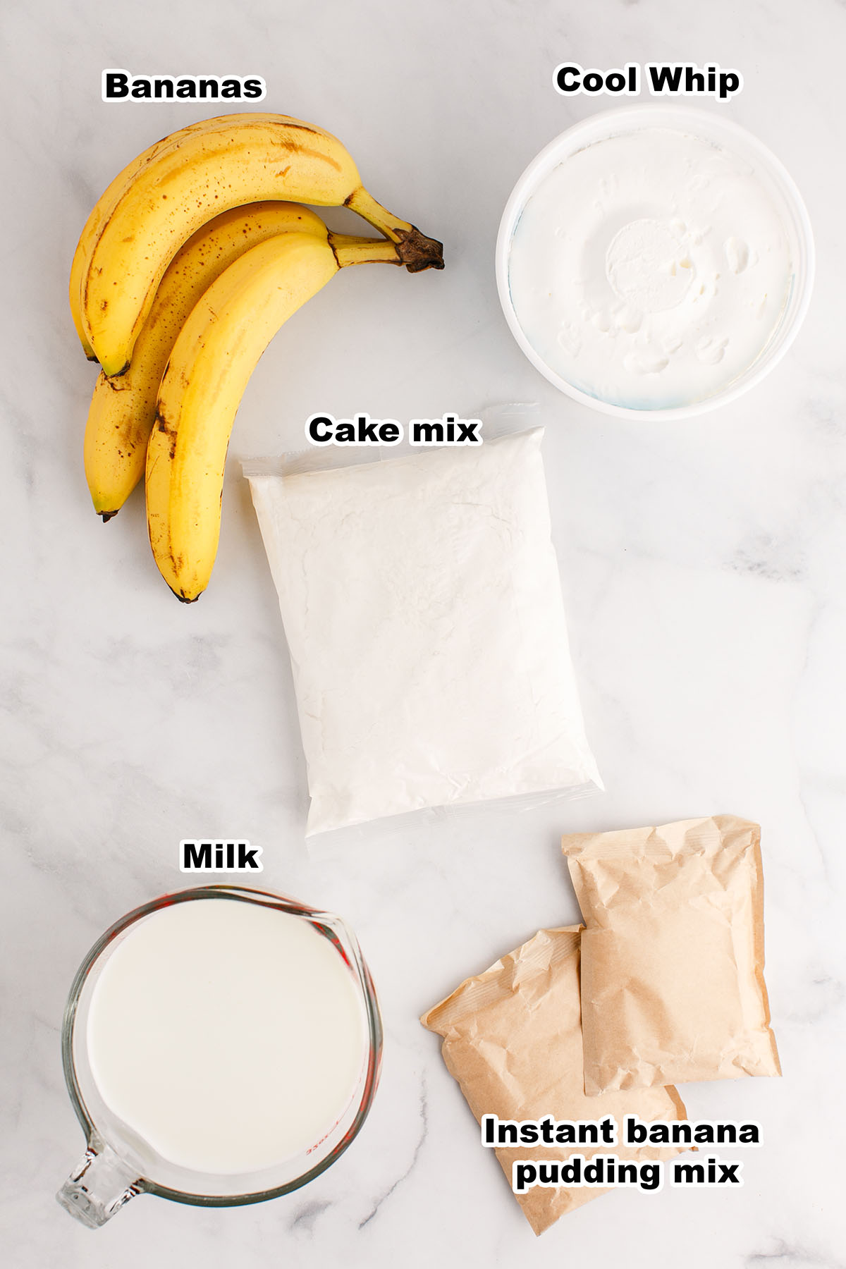 Banana Pudding Poke Cake ingredients
