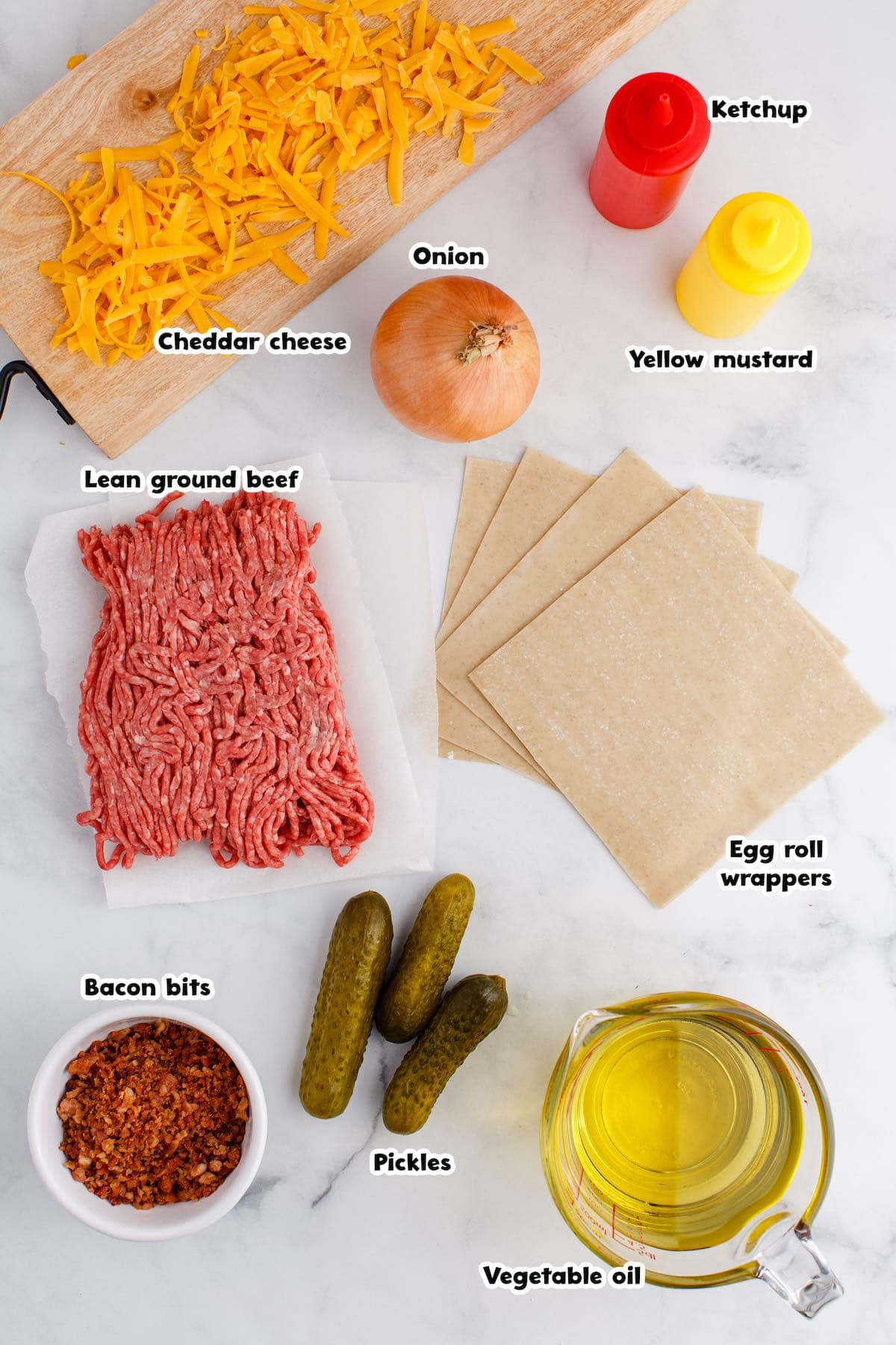 Cheeseburger Egg Rolls ingredients