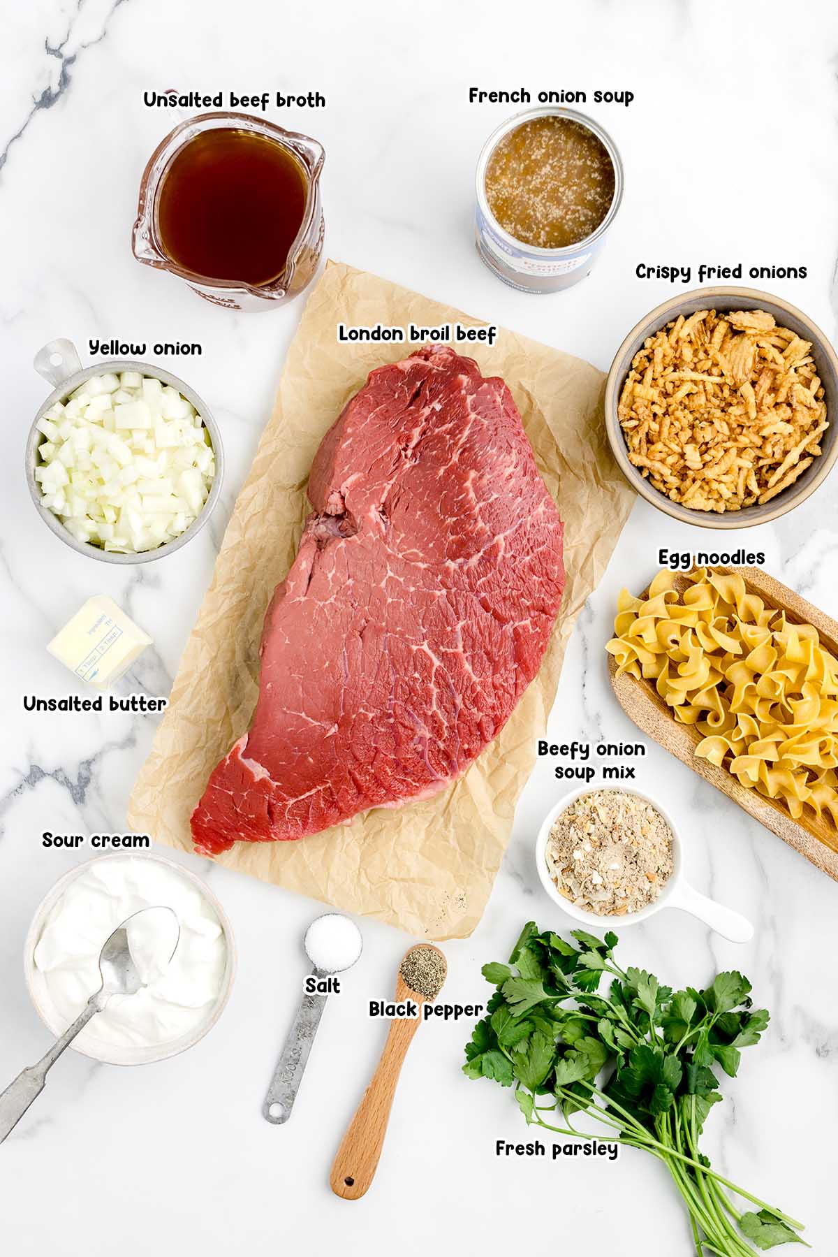 French Onion Beef ingredients