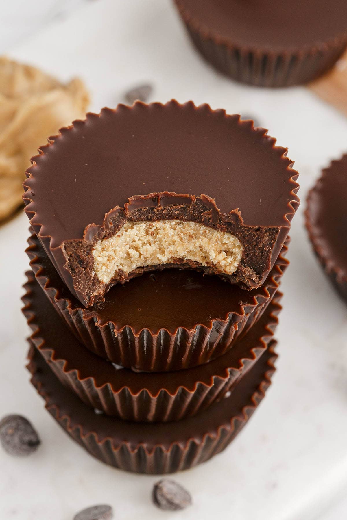 stacked Homemade Peanut Butter Cups