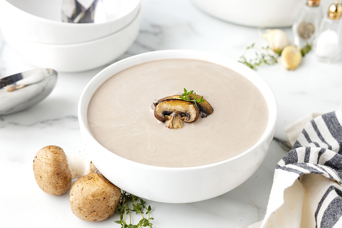 Creamy Mushroom Soup in a bowl