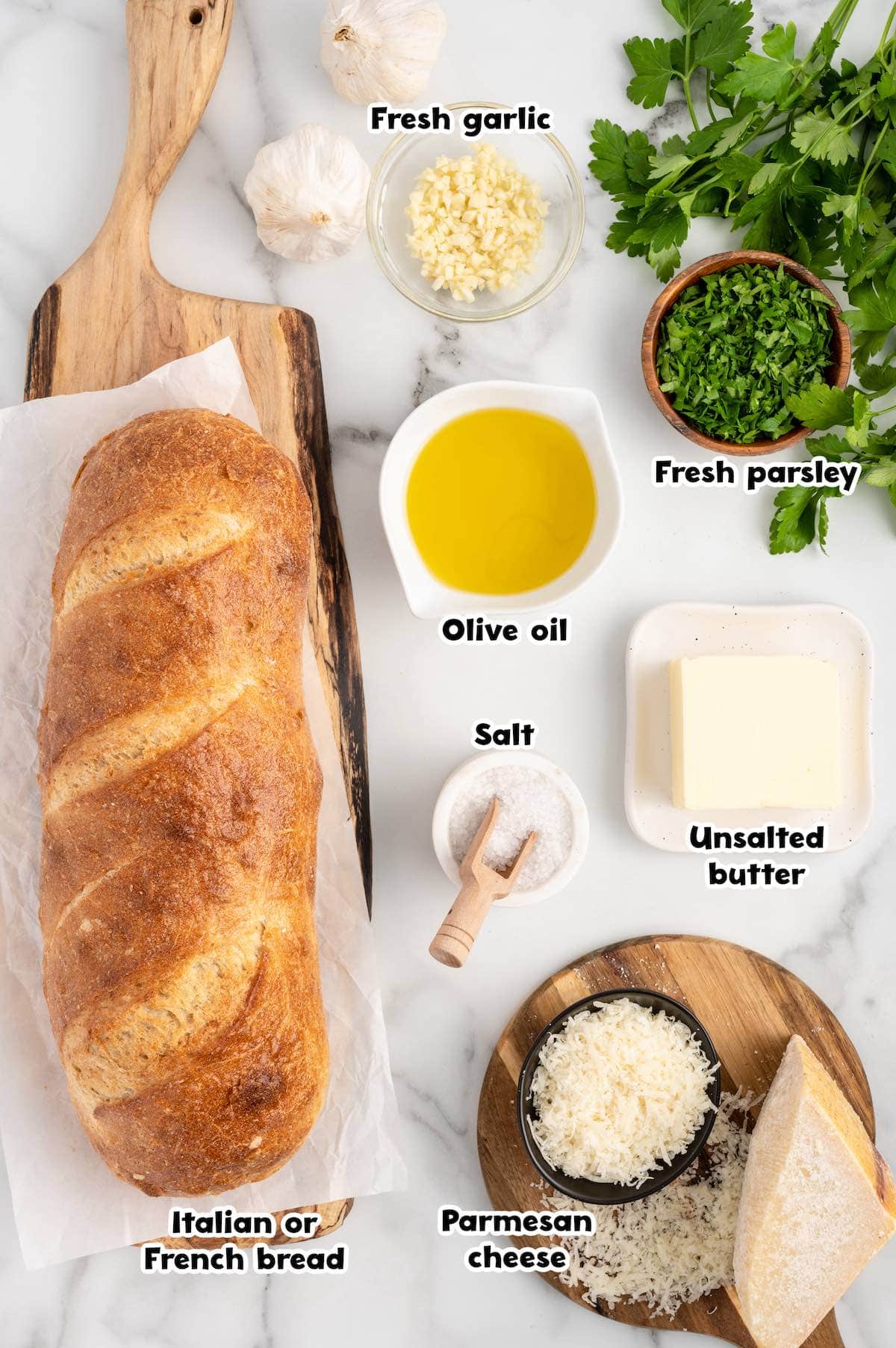 Air Fryer Garlic Bread ingredients