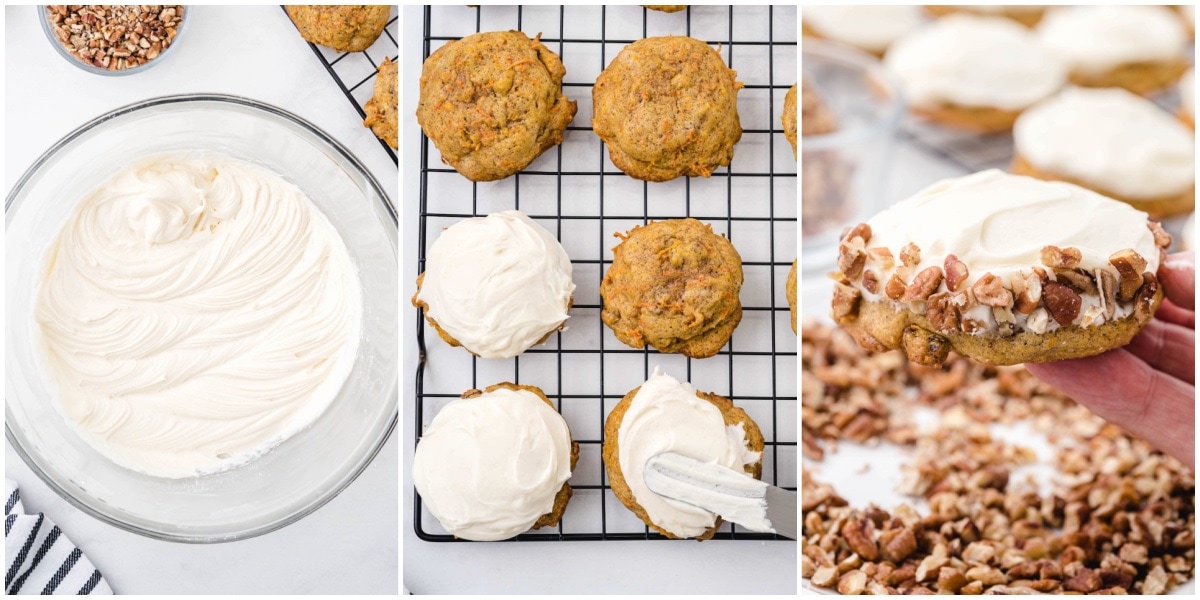 carrot cake cookies collage