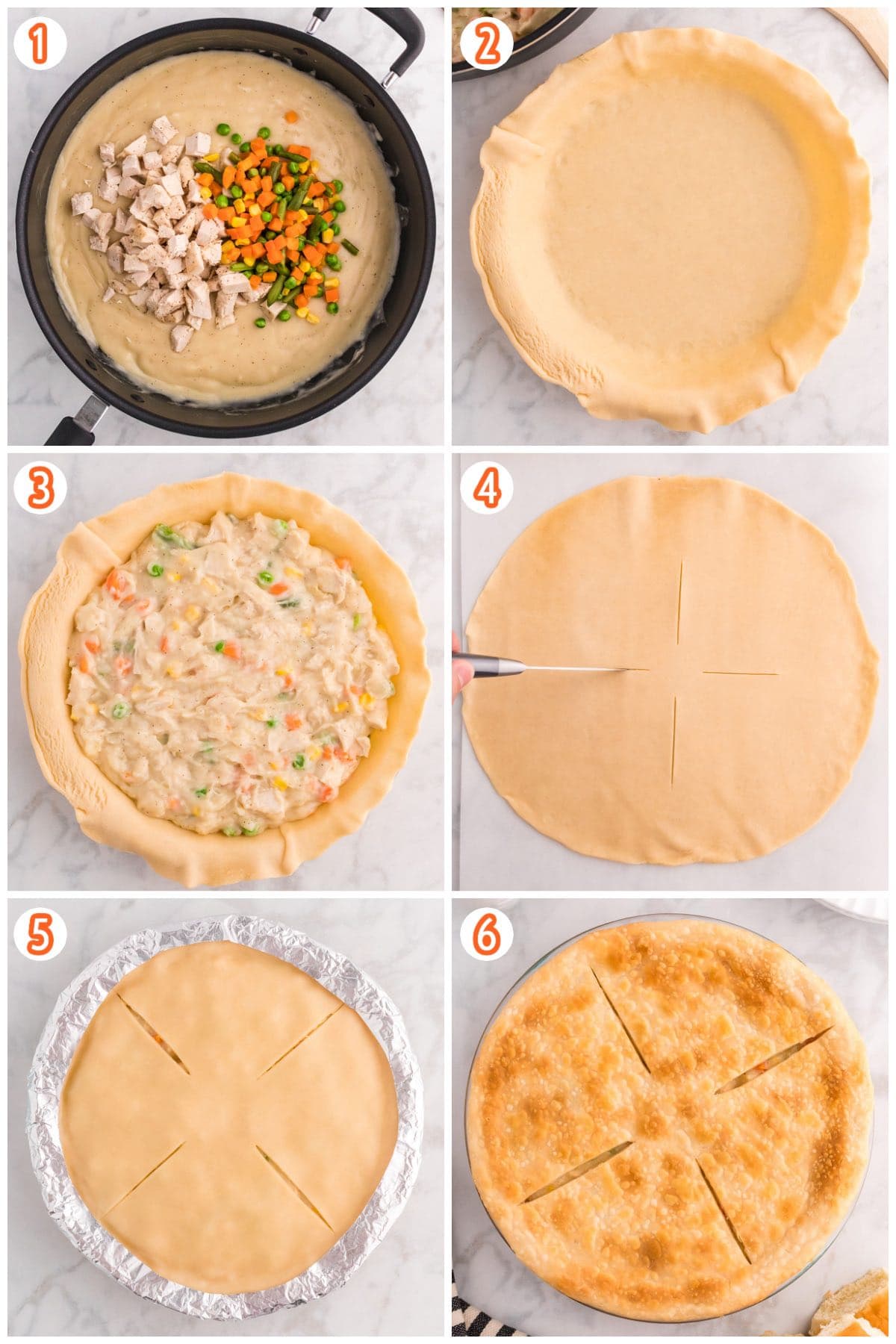 Chicken Pot Pie collage
