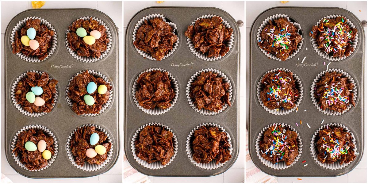 cornflake cakes with different toppings