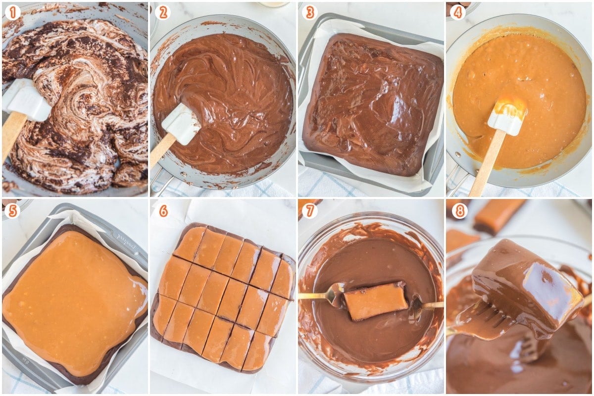 Homemade Milky Way Bars collage