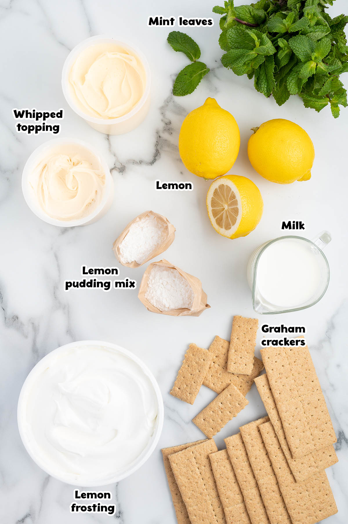 Lemon Eclair Cake ingredients