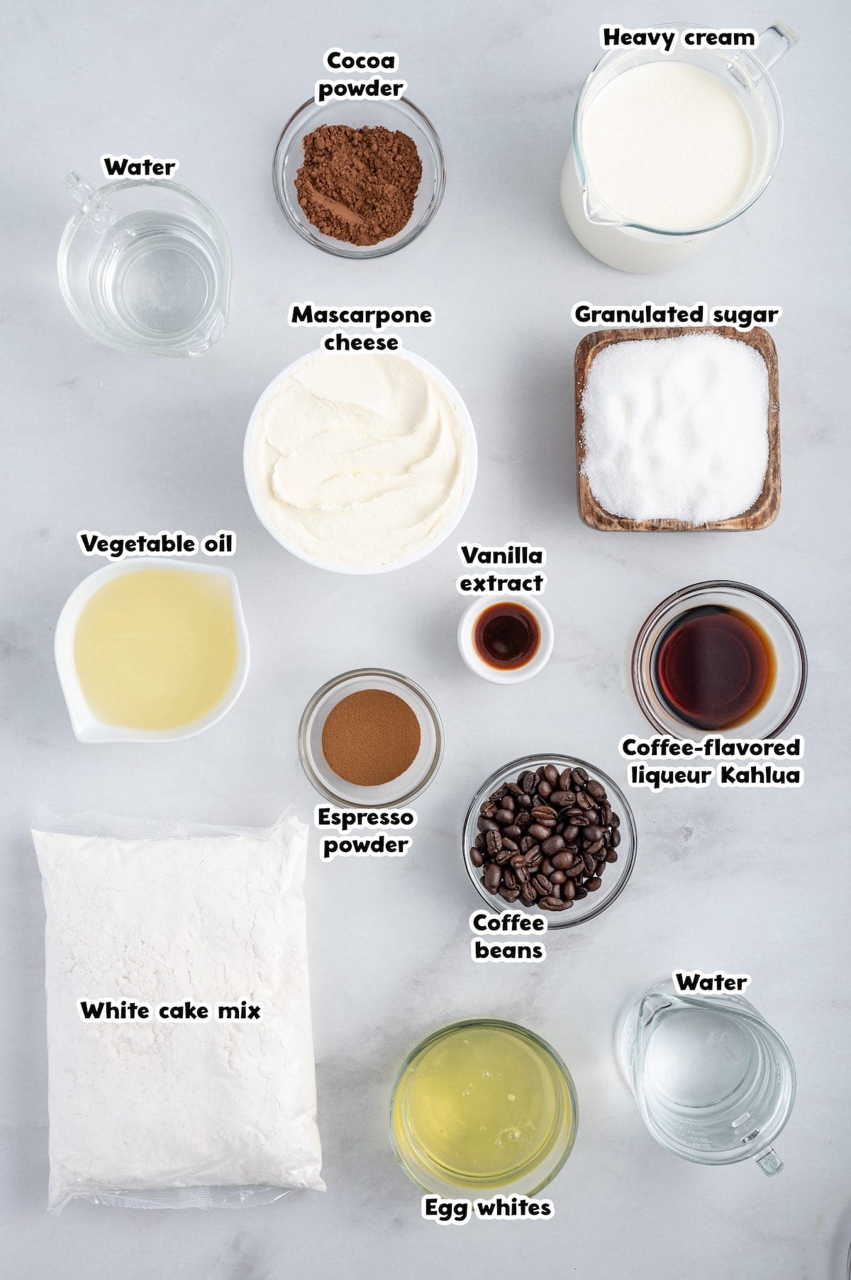 Tiramisu Cake ingredients