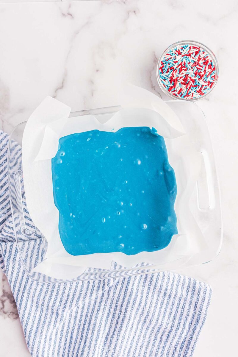 blue layer of Red White and Blue Fudge