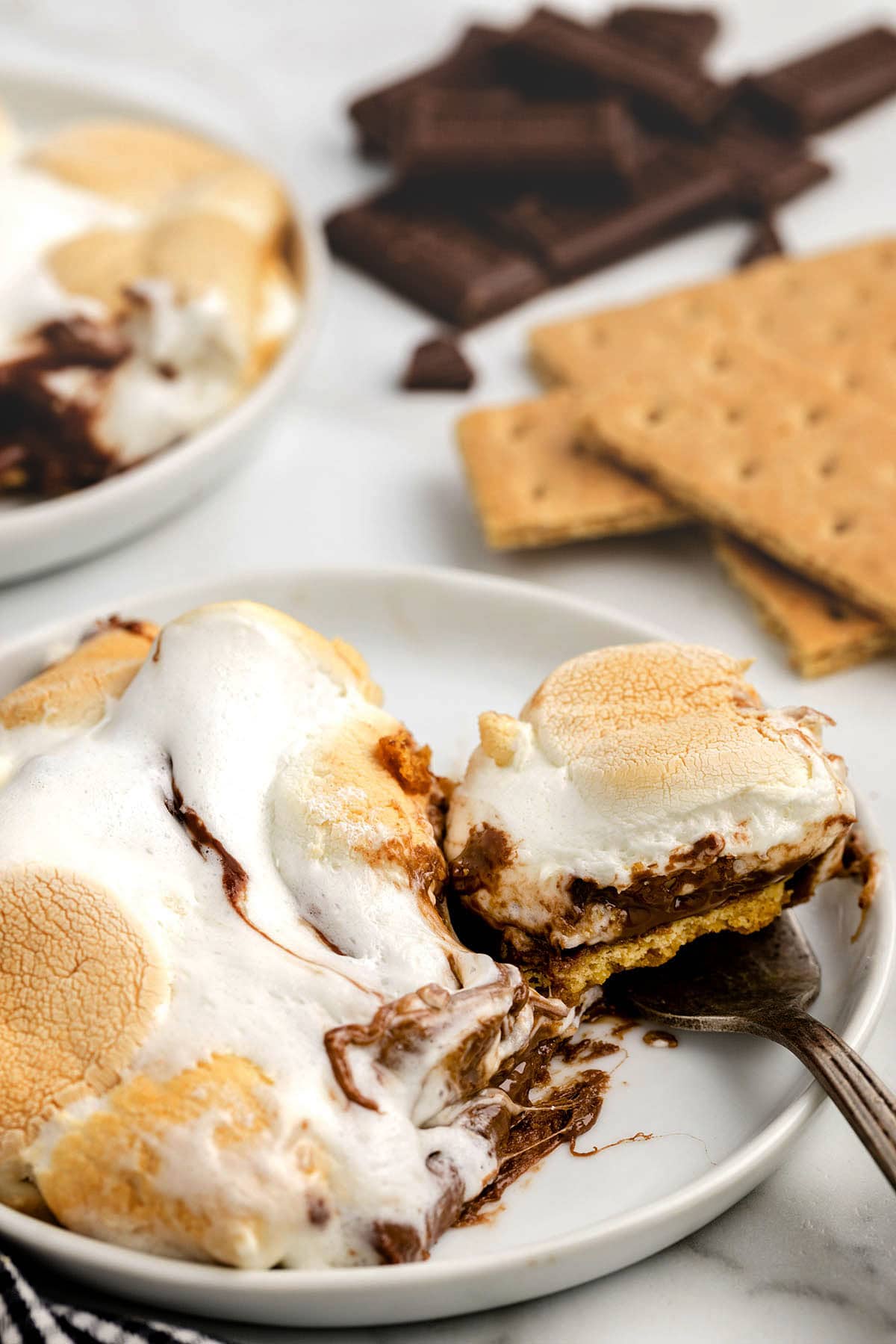 Indoor S'mores on a plate