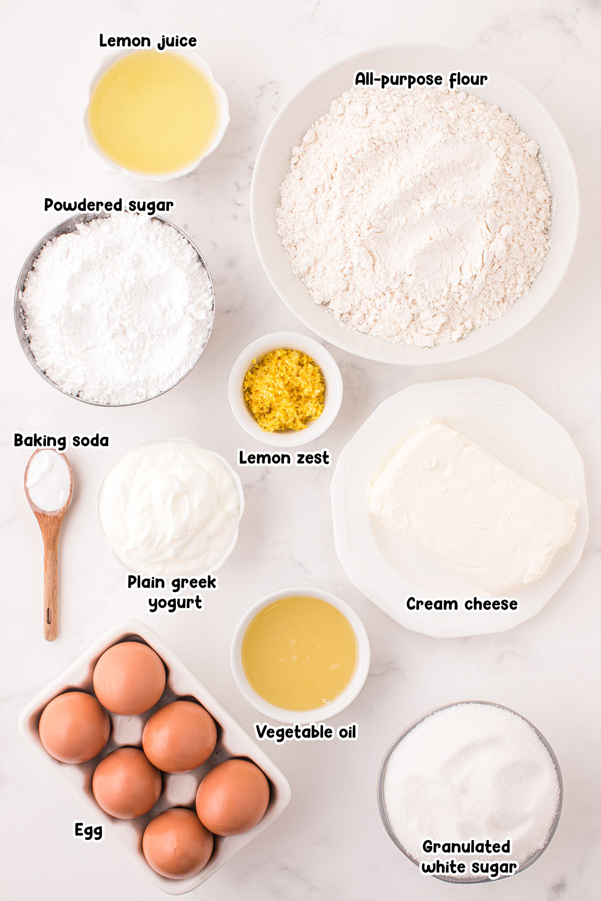 Lemon Bundt Cake ingredients