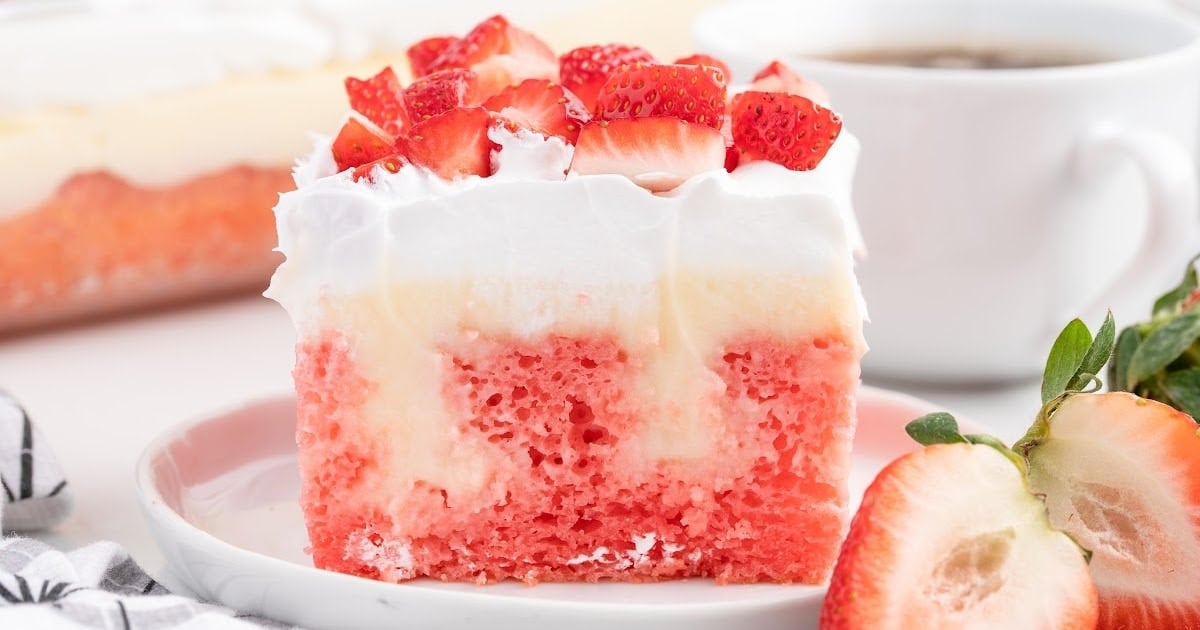 Strawberry Cheesecake Poke Cake Princess Pinky Girl