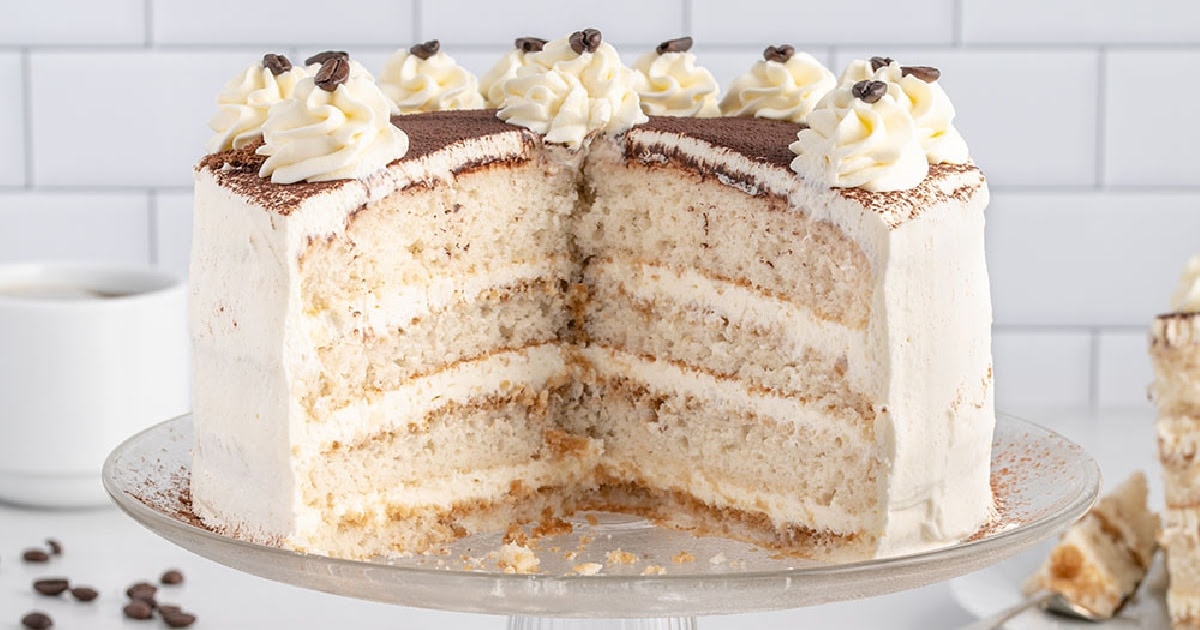 Tiramisu Cake with Pan di Spagna and Mascarpone - SugarLoveSpices