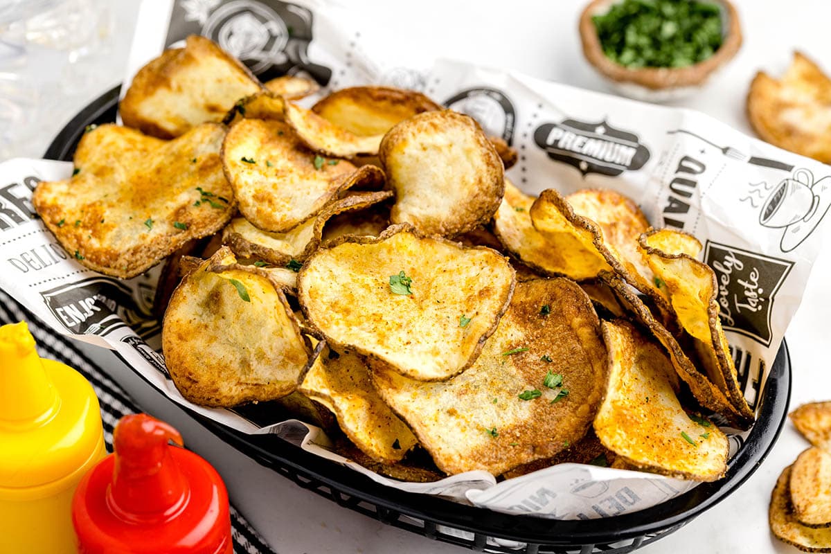 Air Fryer Chips on a plate