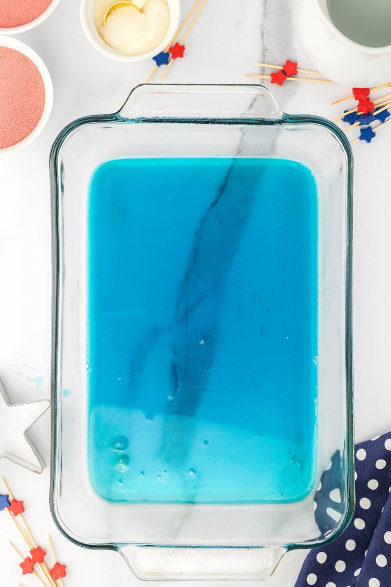 step 1 of Red White and Blue Jello