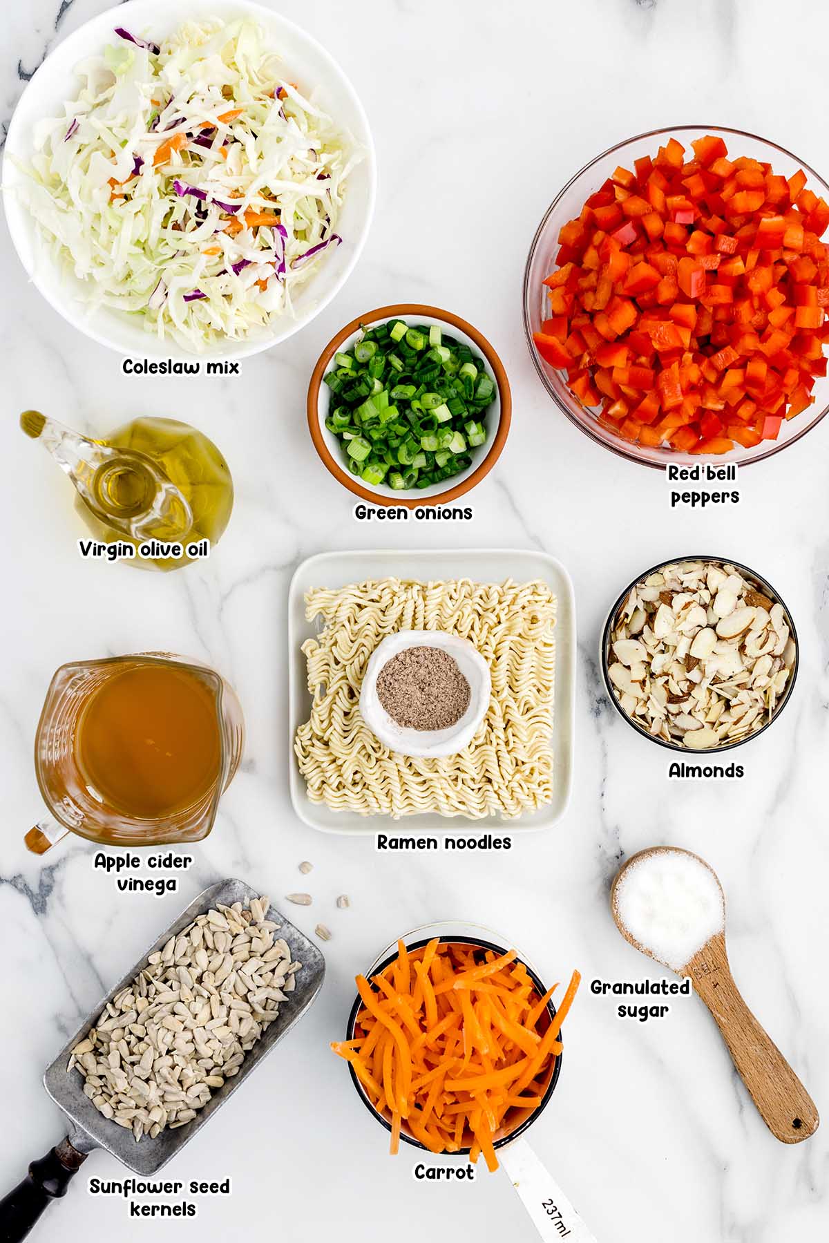 Ramen Noodle Salad ingredients