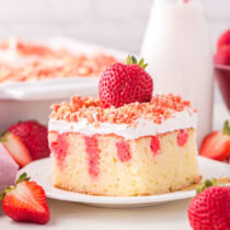 Strawberry Crunch Poke Cake featured image