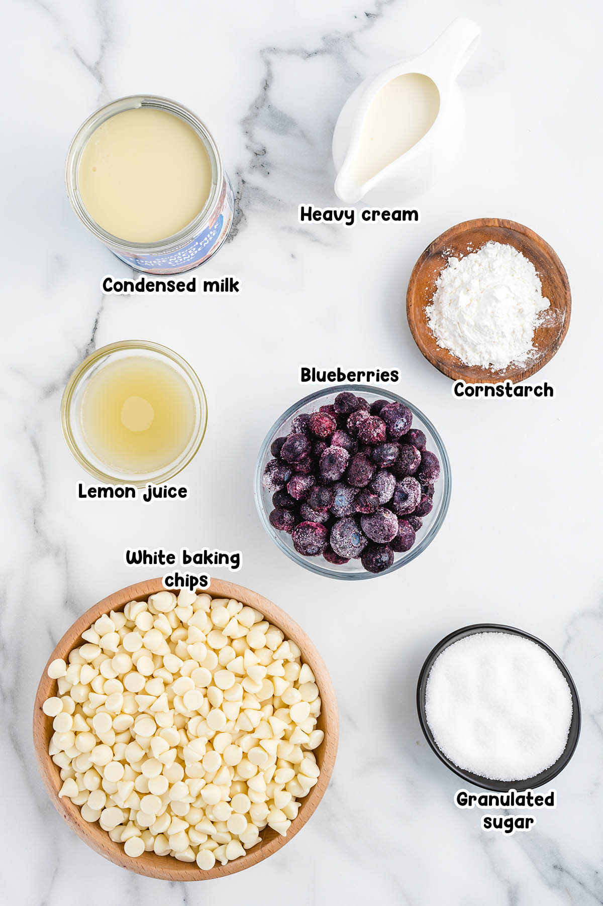 Blueberry Fudge ingredients