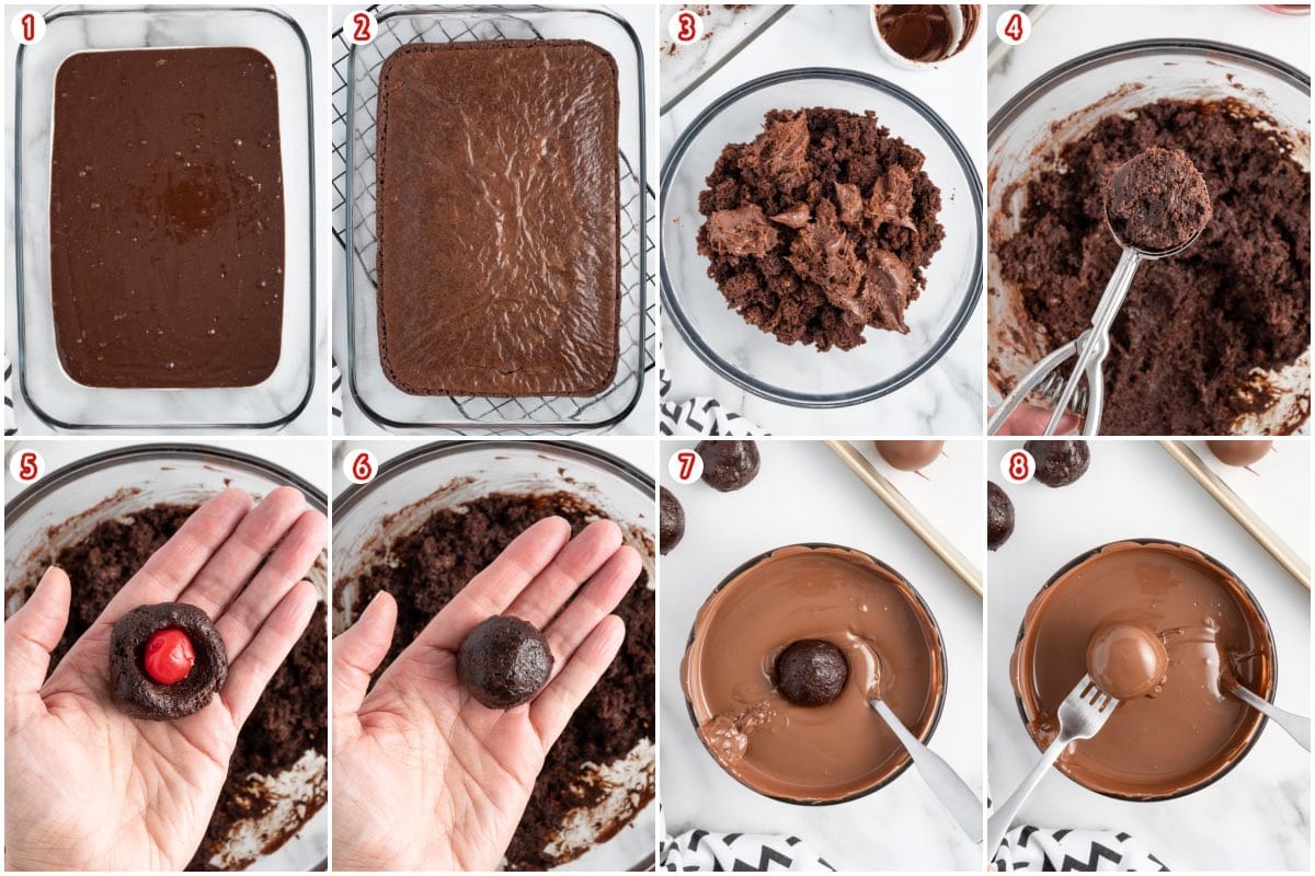 Chocolate Brownie Cherry Bombs collage