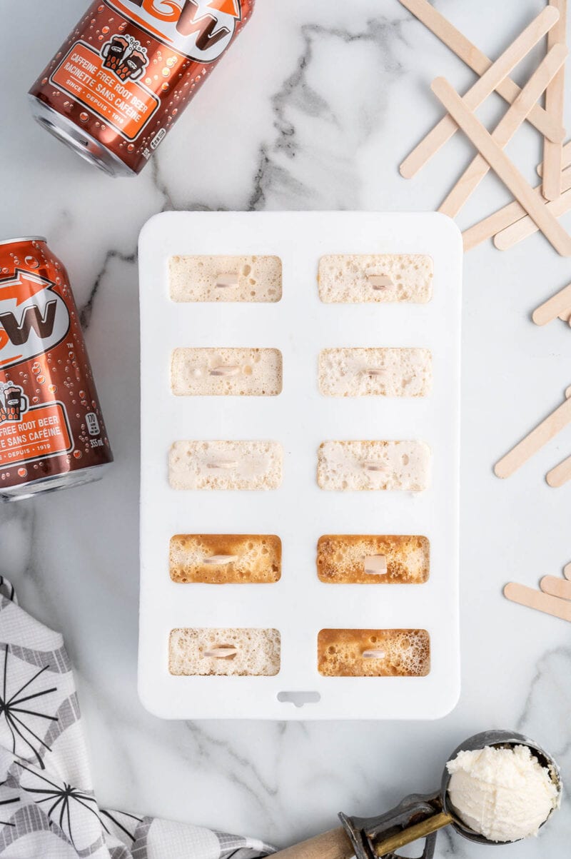step 6 of Root Beer Popsicles