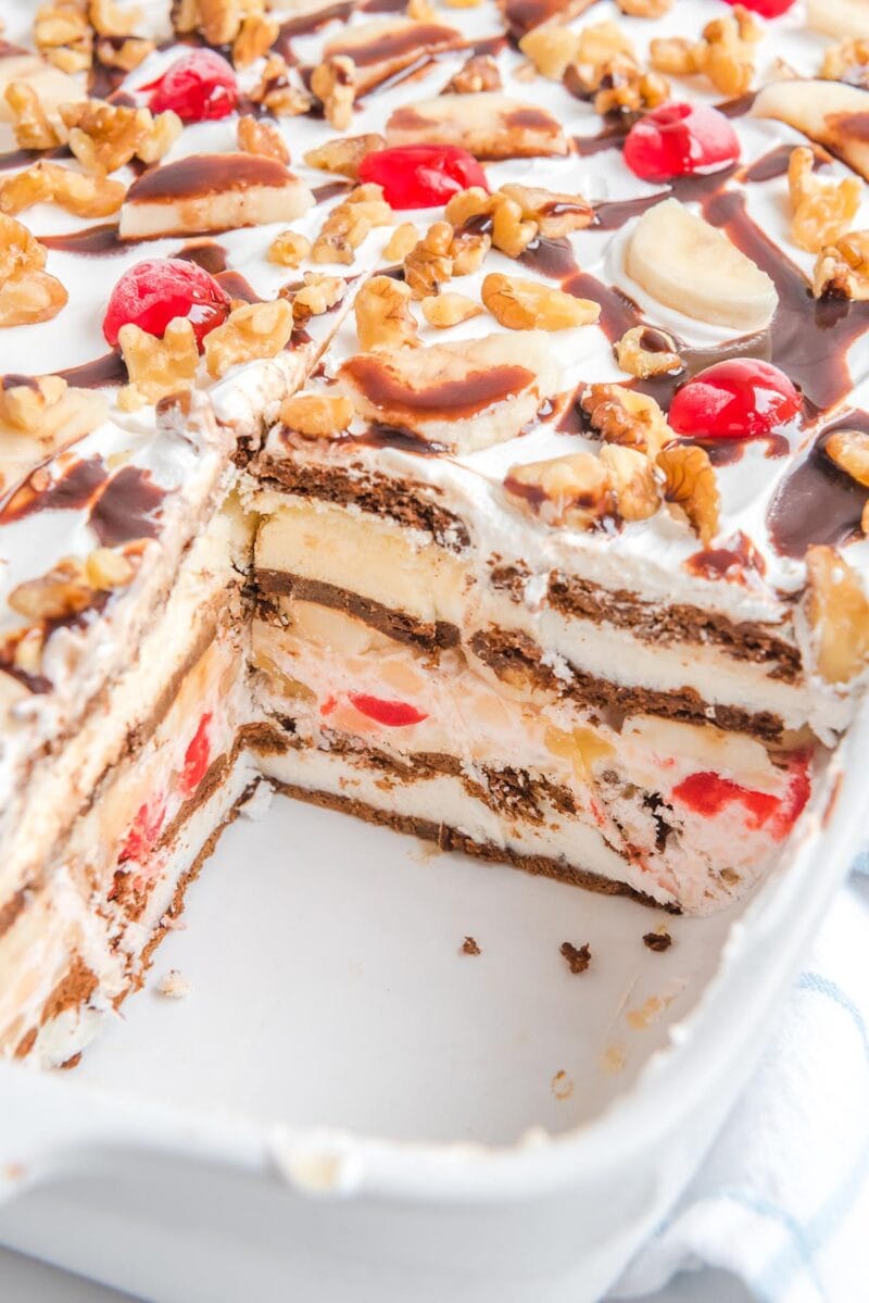 Banana Split Ice Cream Sandwich Cake - Princess Pinky Girl