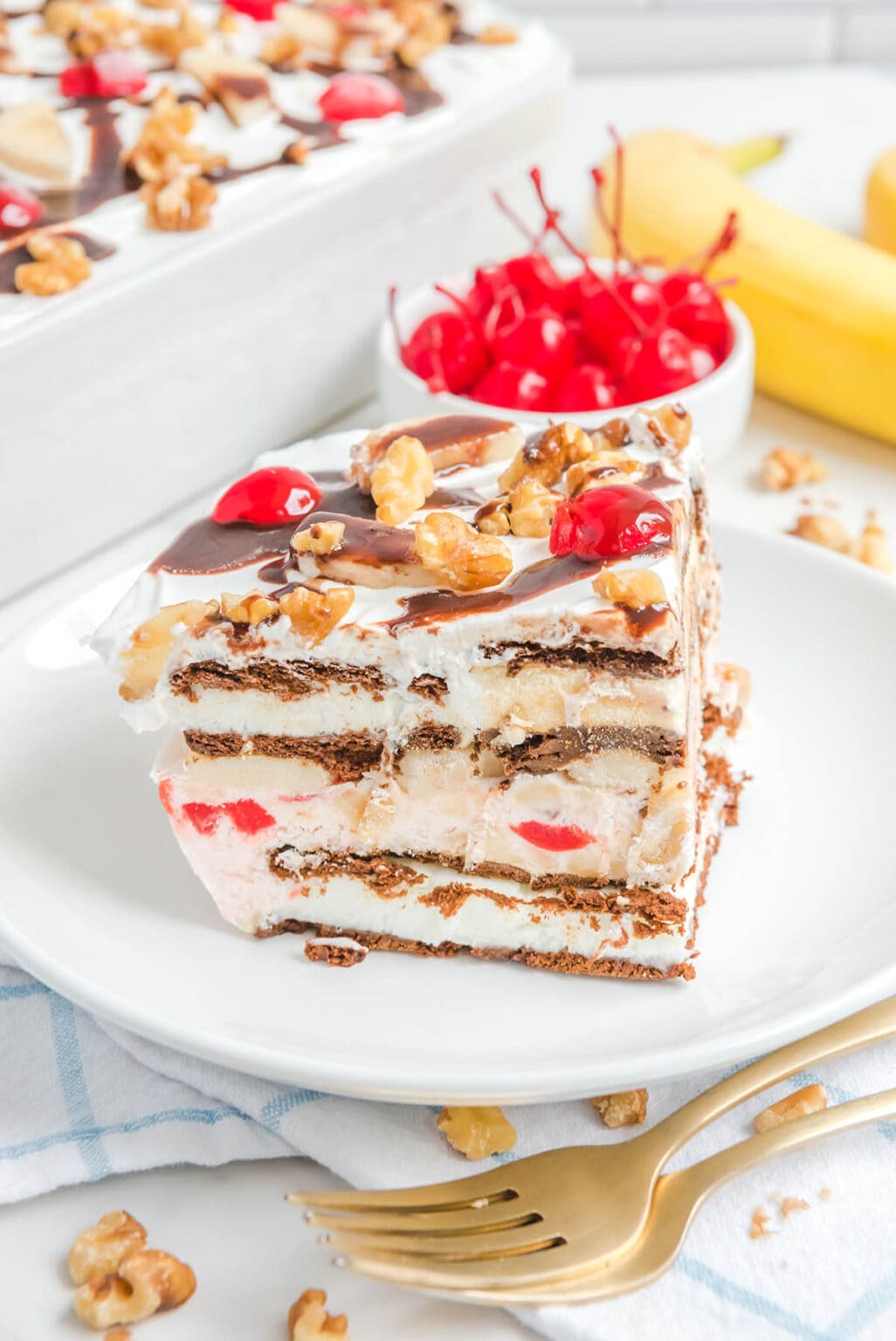 Banana Split Ice Cream Sandwich Cake - Princess Pinky Girl