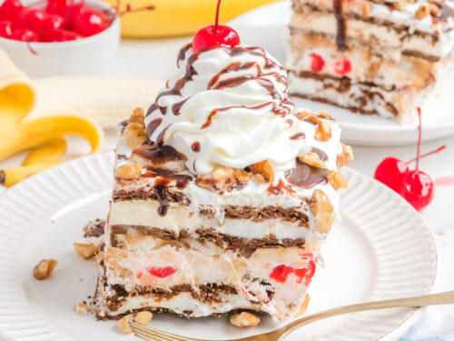 Banana Split Ice Cream Cake Recipe