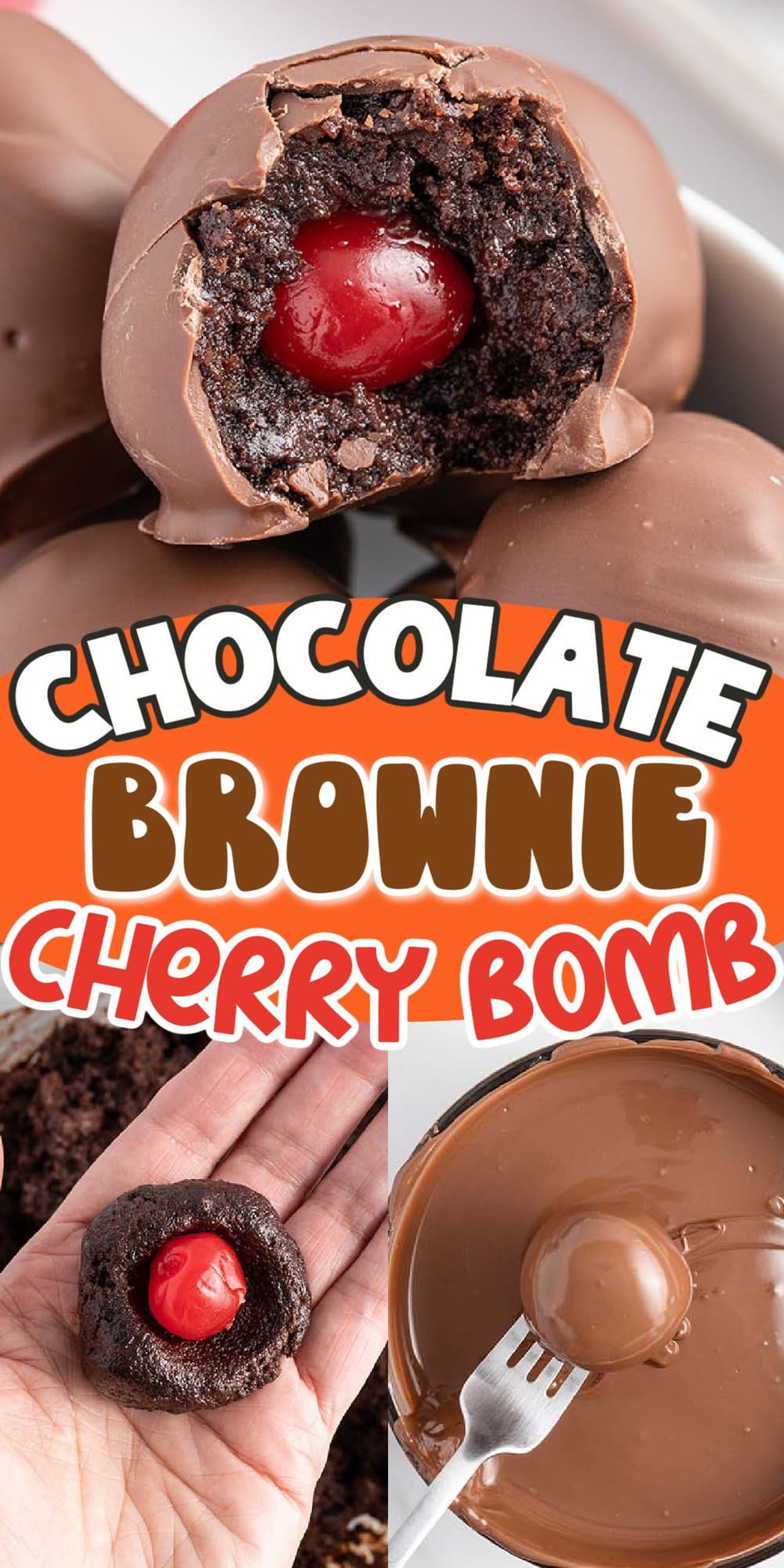 Chocolate Covered Cherry Brownie Bombs pinterest
