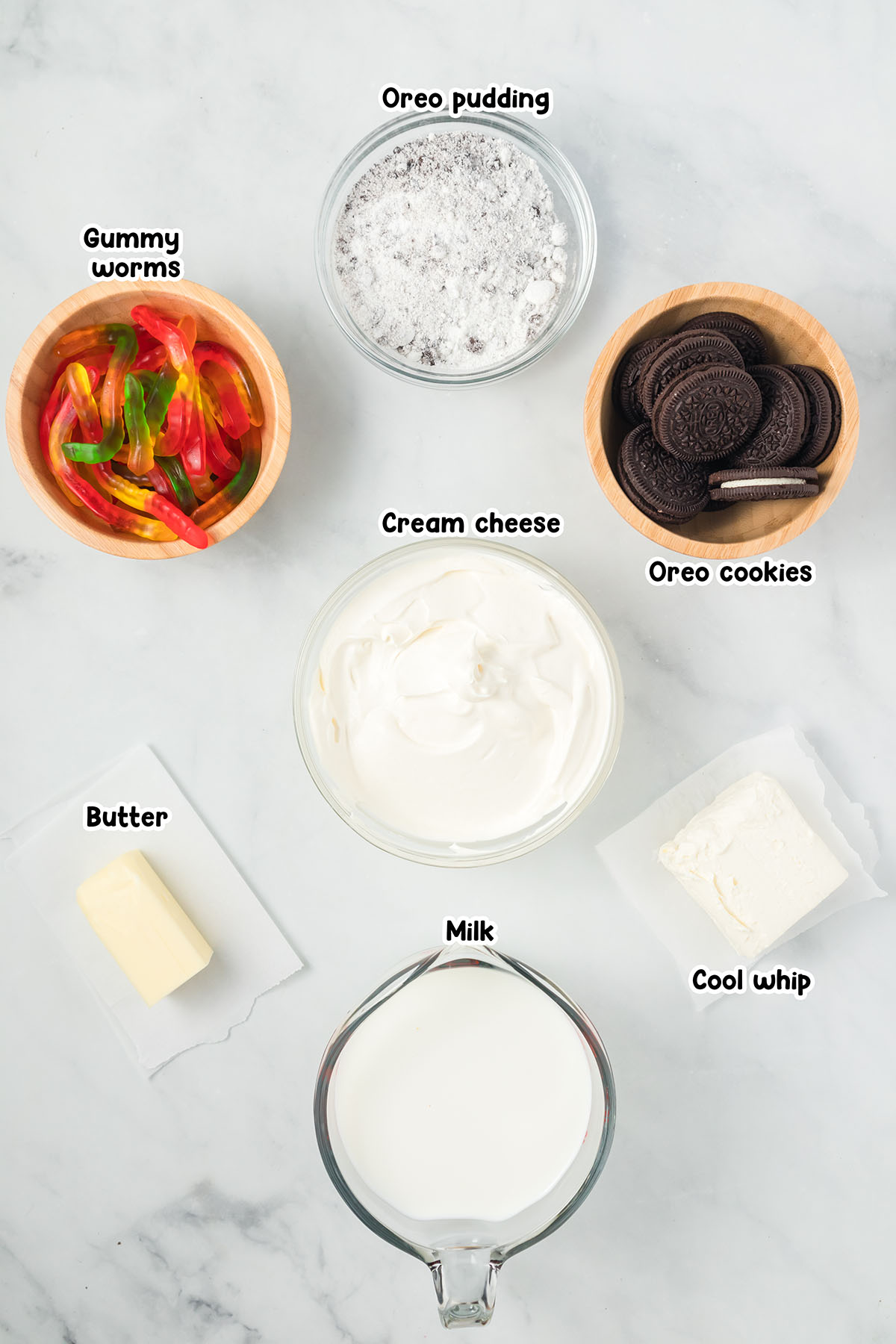 Dirt Cake Cups ingredients