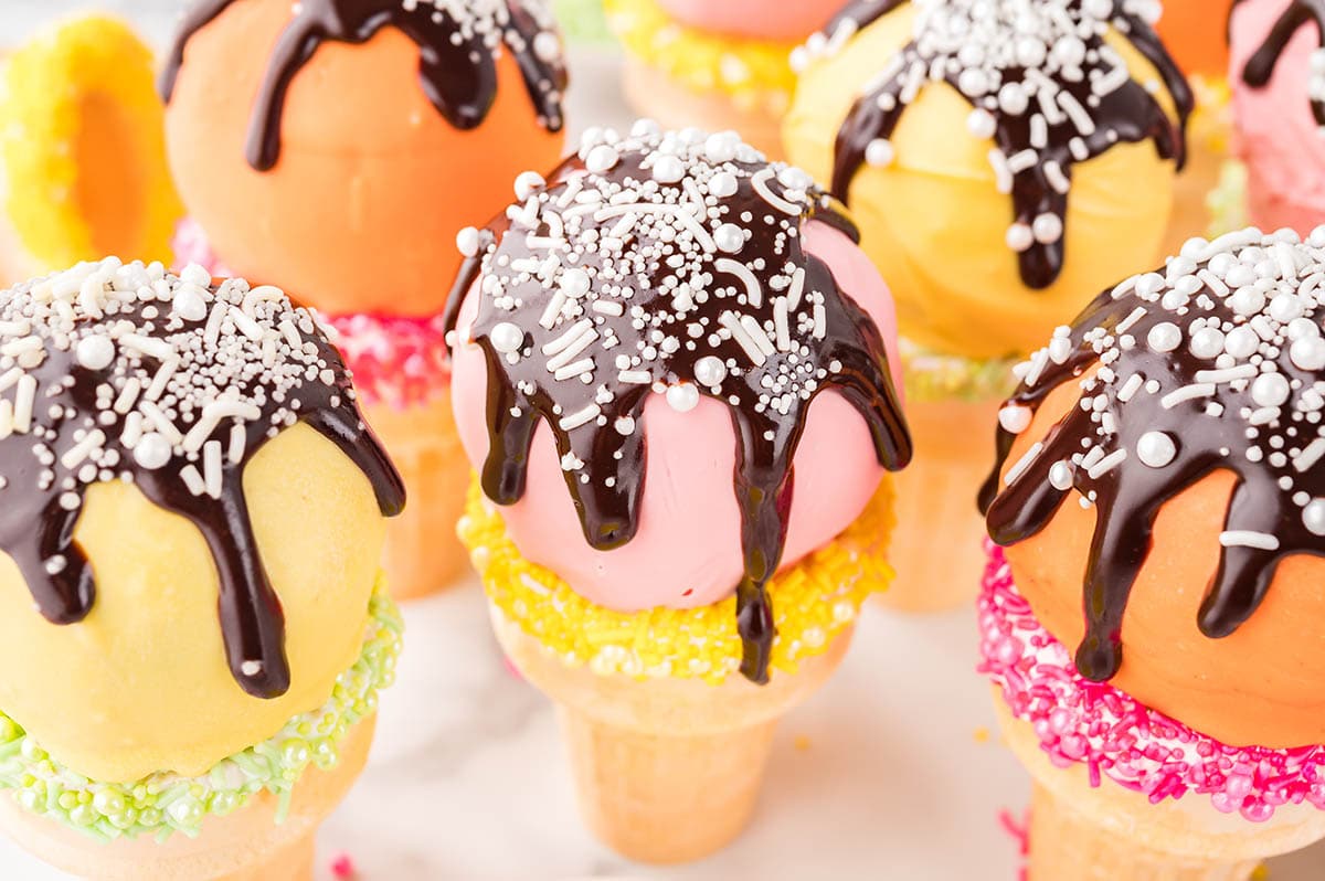 Ice Cream Cake Pops with sprinkles