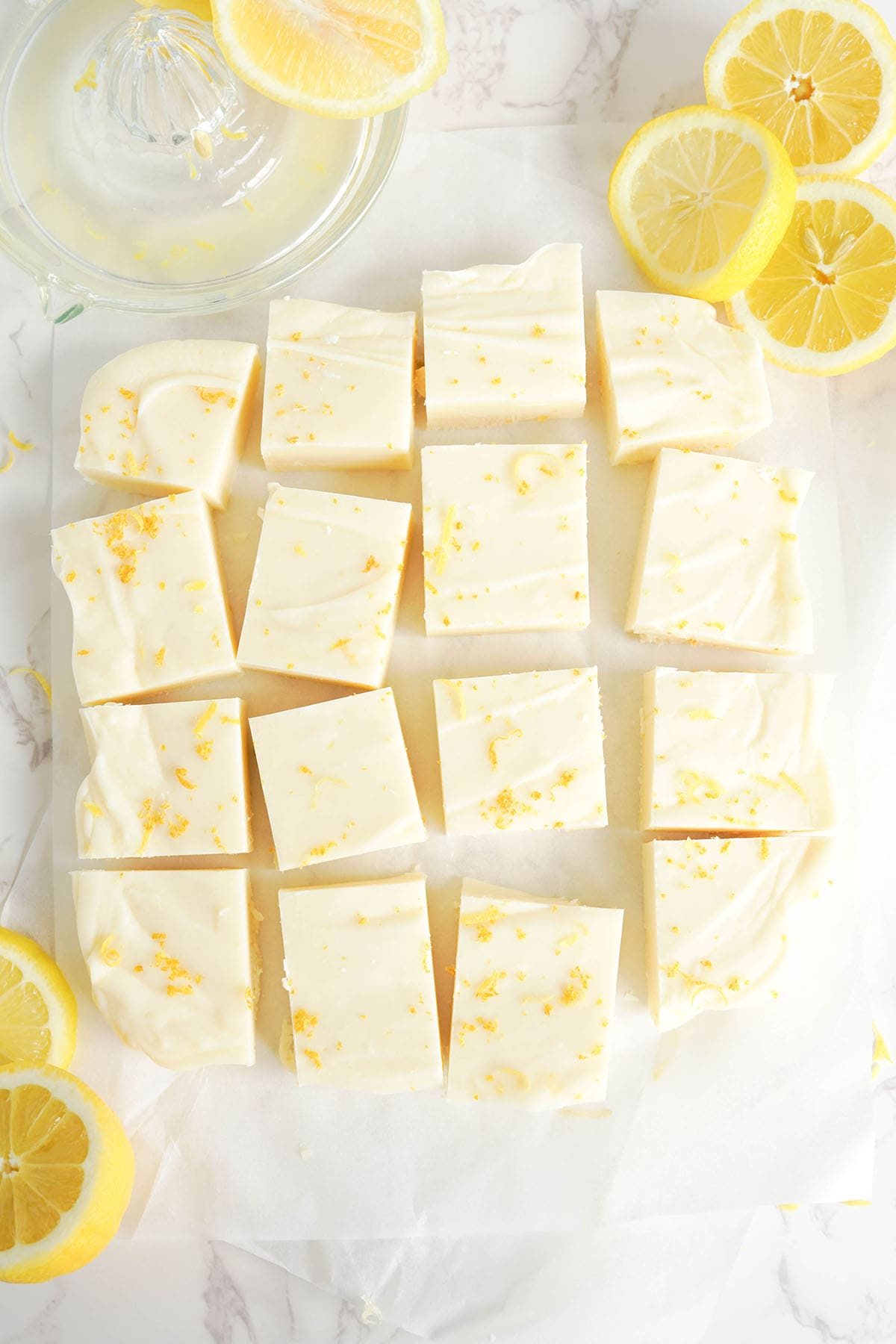Lemon Fudge cut into squares