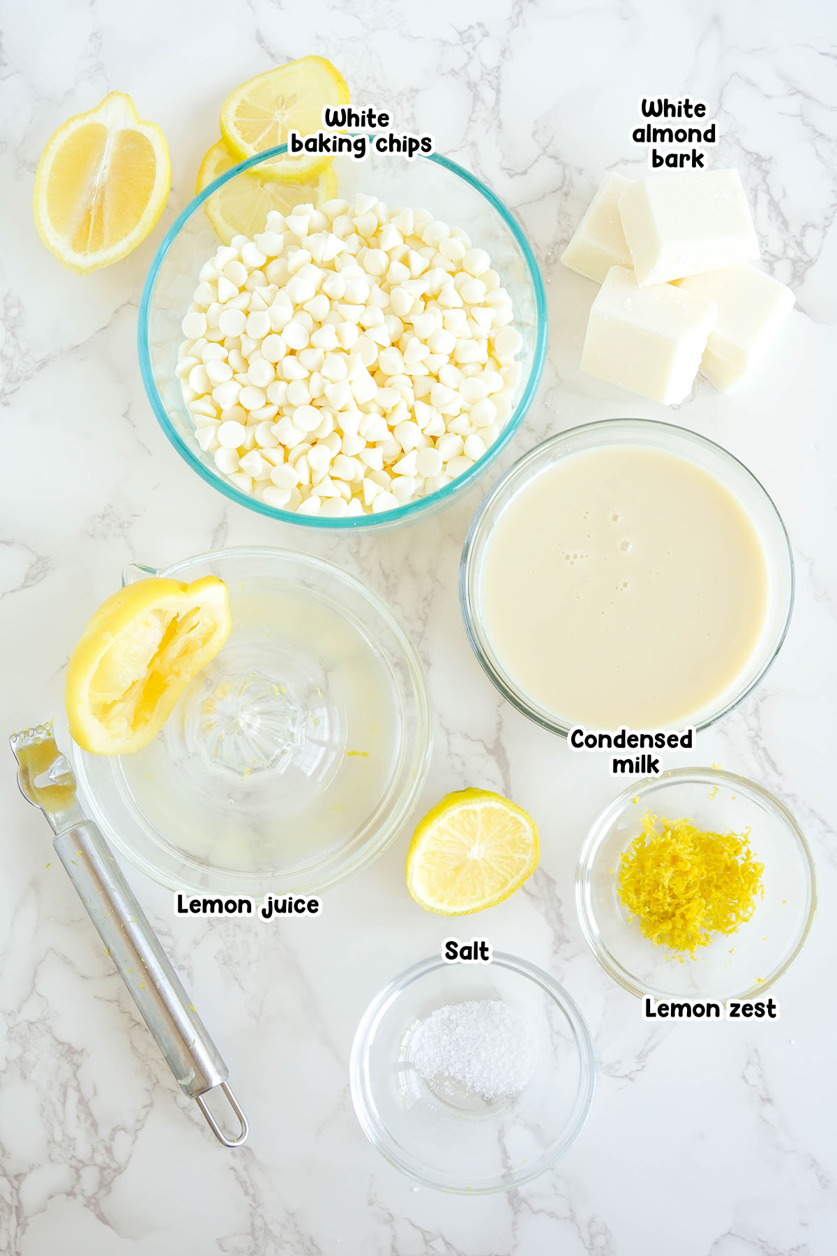 Lemon Fudge ingredients