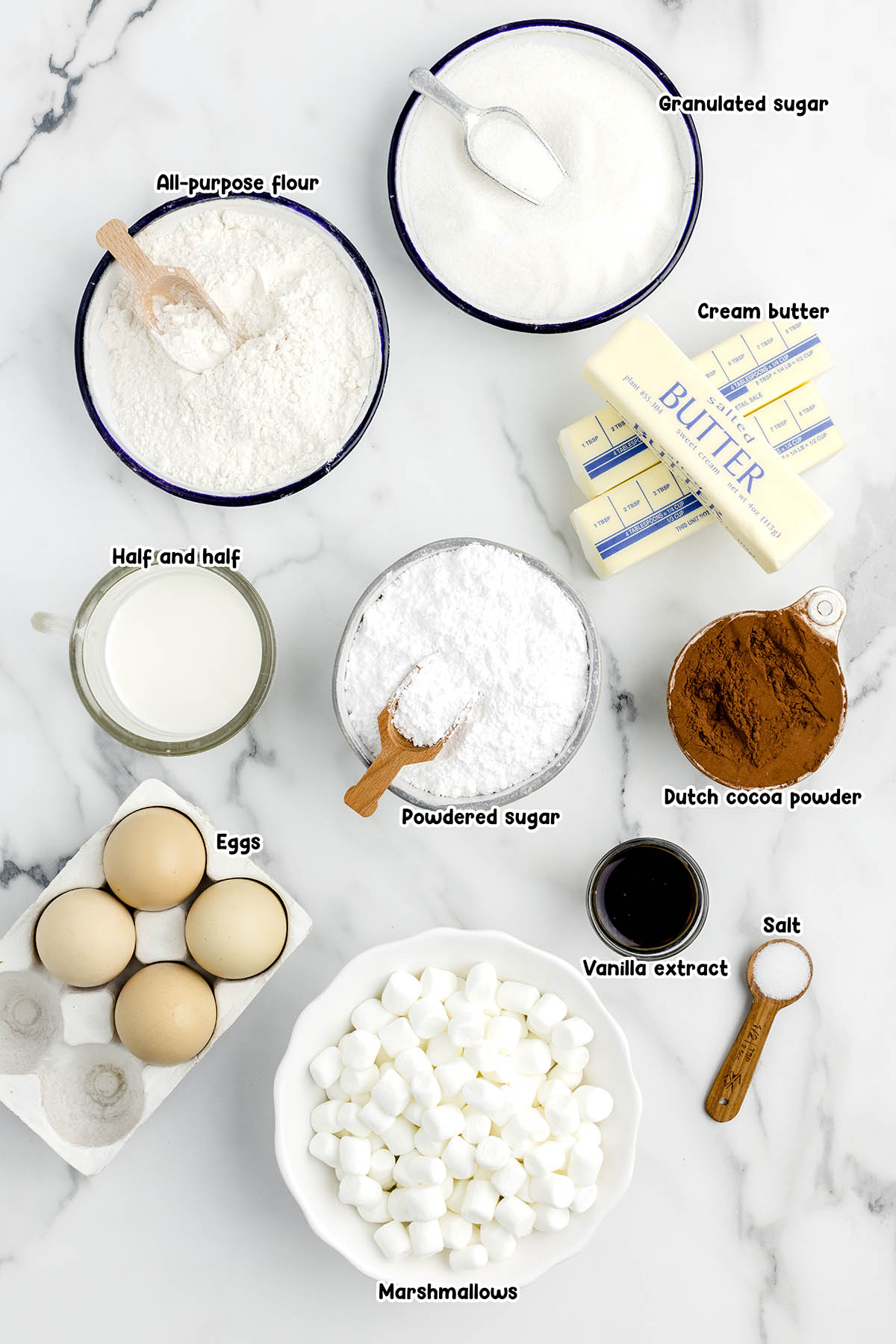 Marshmallow Brownies ingredients