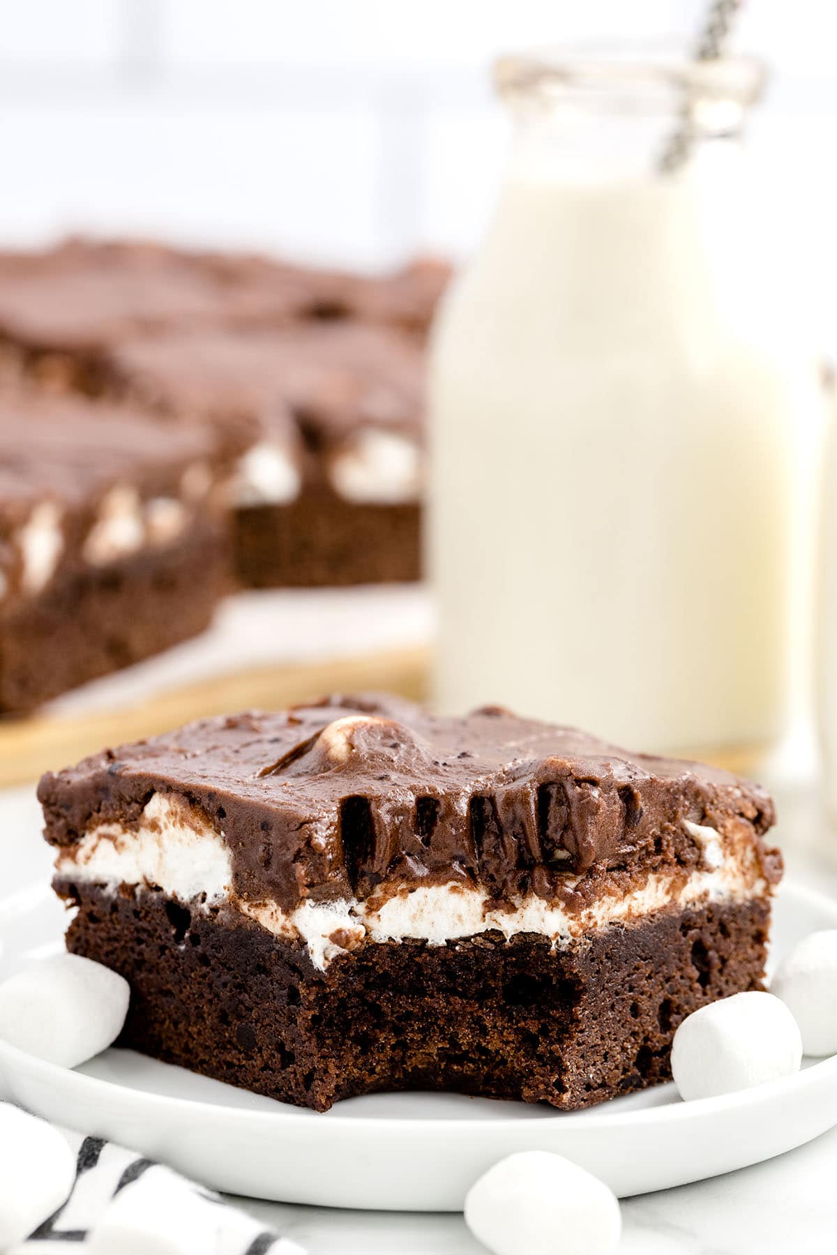 Marshmallow Brownies on a plate