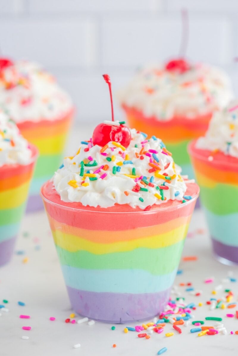 Rainbow Pudding Cups - Princess Pinky Girl