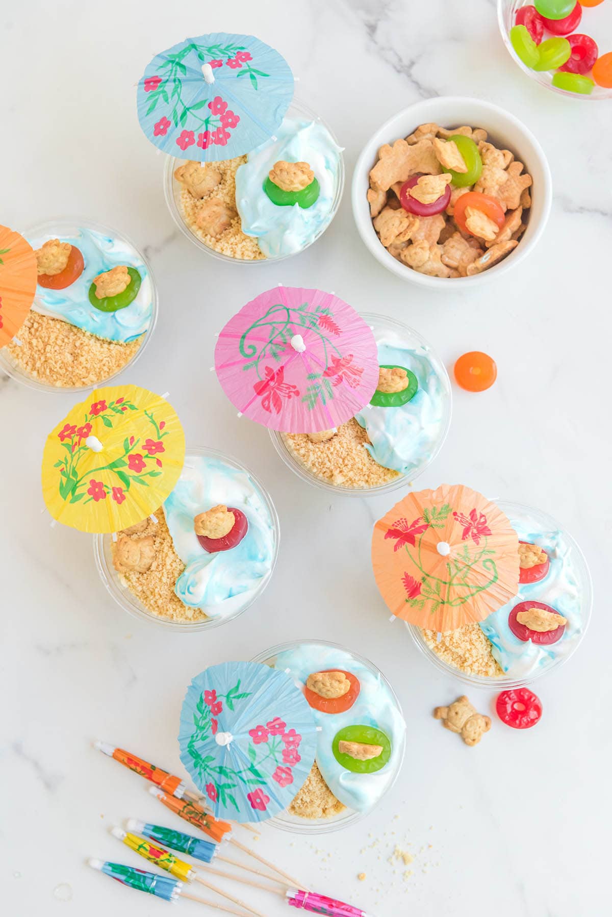 top shot of Beach Party Jello Cups