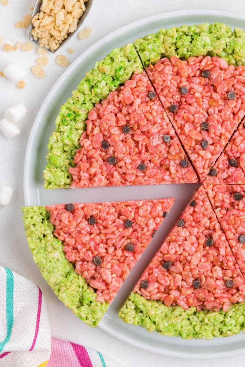 Watermelon Rice Krispie Treats - Princess Pinky Girl