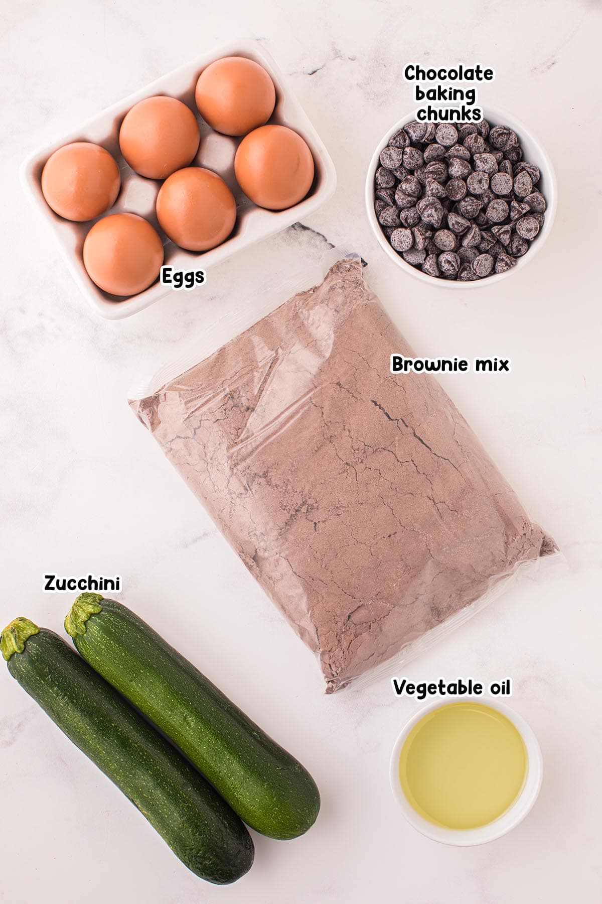 Zucchini Brownies ingredients