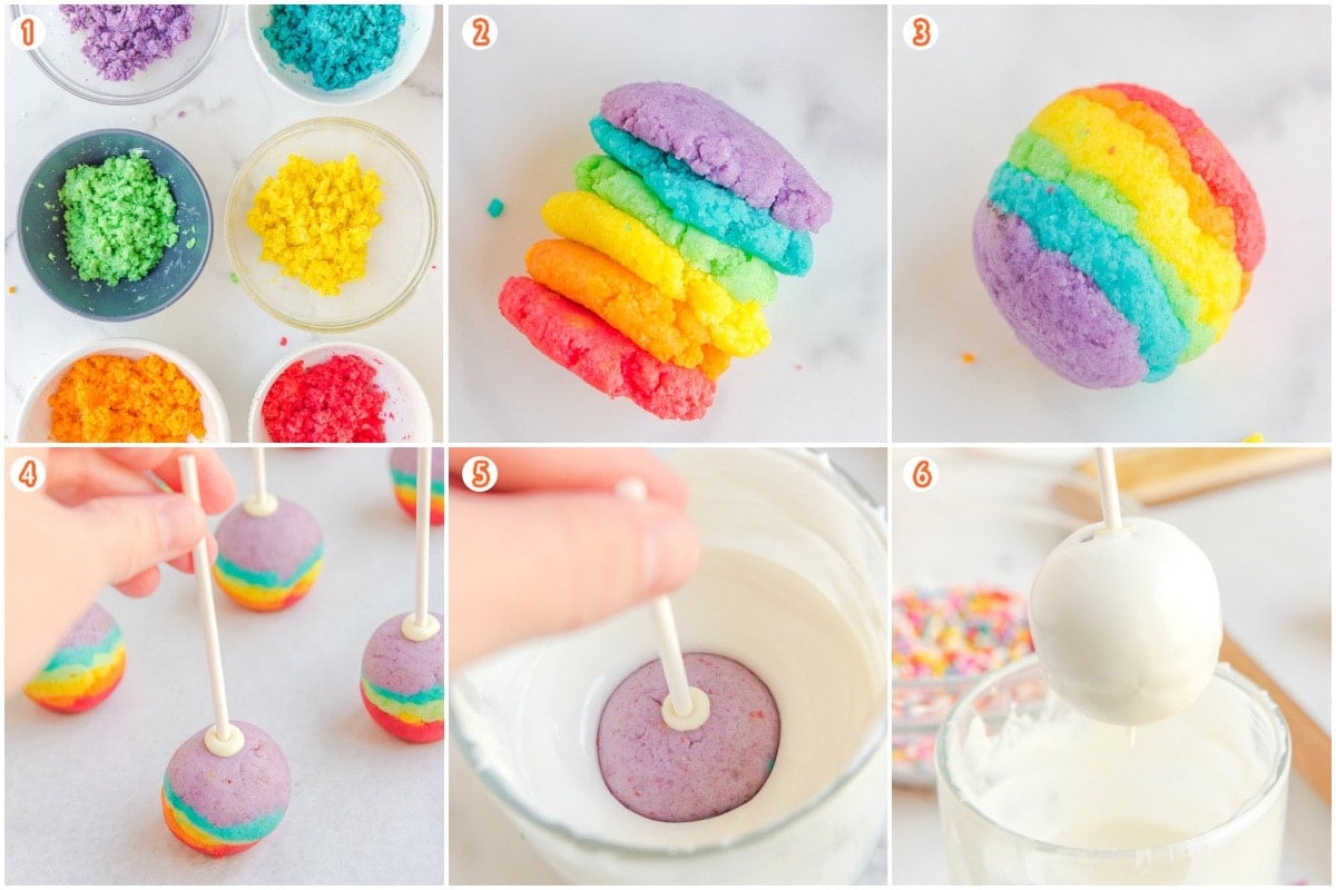 Rainbow Cake Pops collage 2 