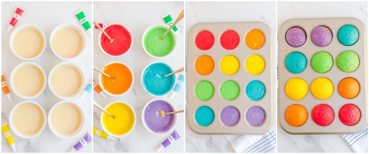 Rainbow Cake Pops collage process