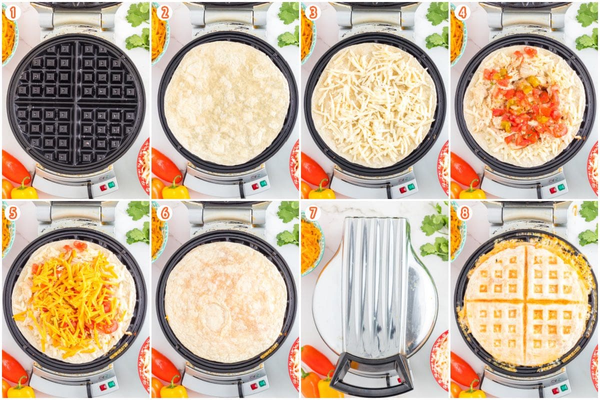 Quesadilla in the Waffle Maker collage process