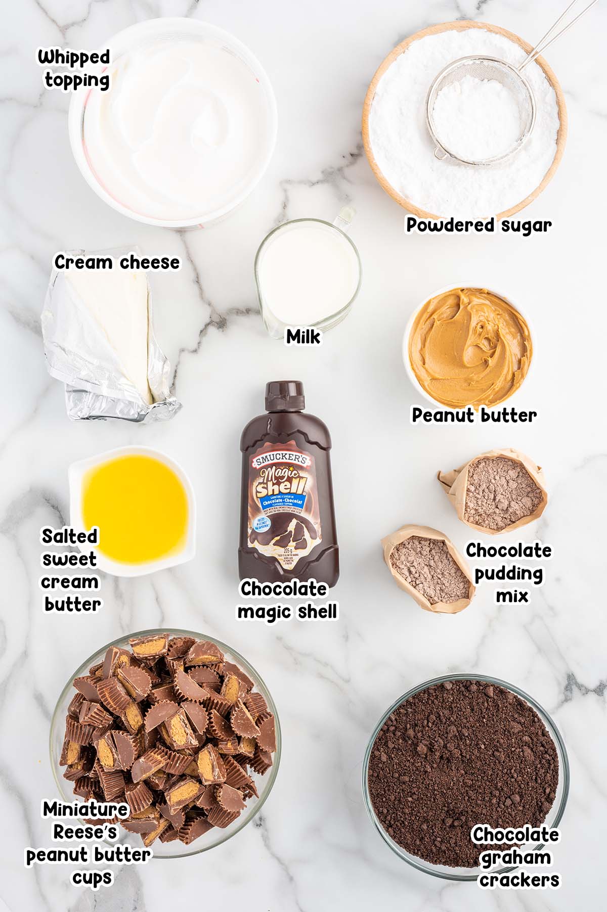 Peanut Butter Icebox Cake ingredients