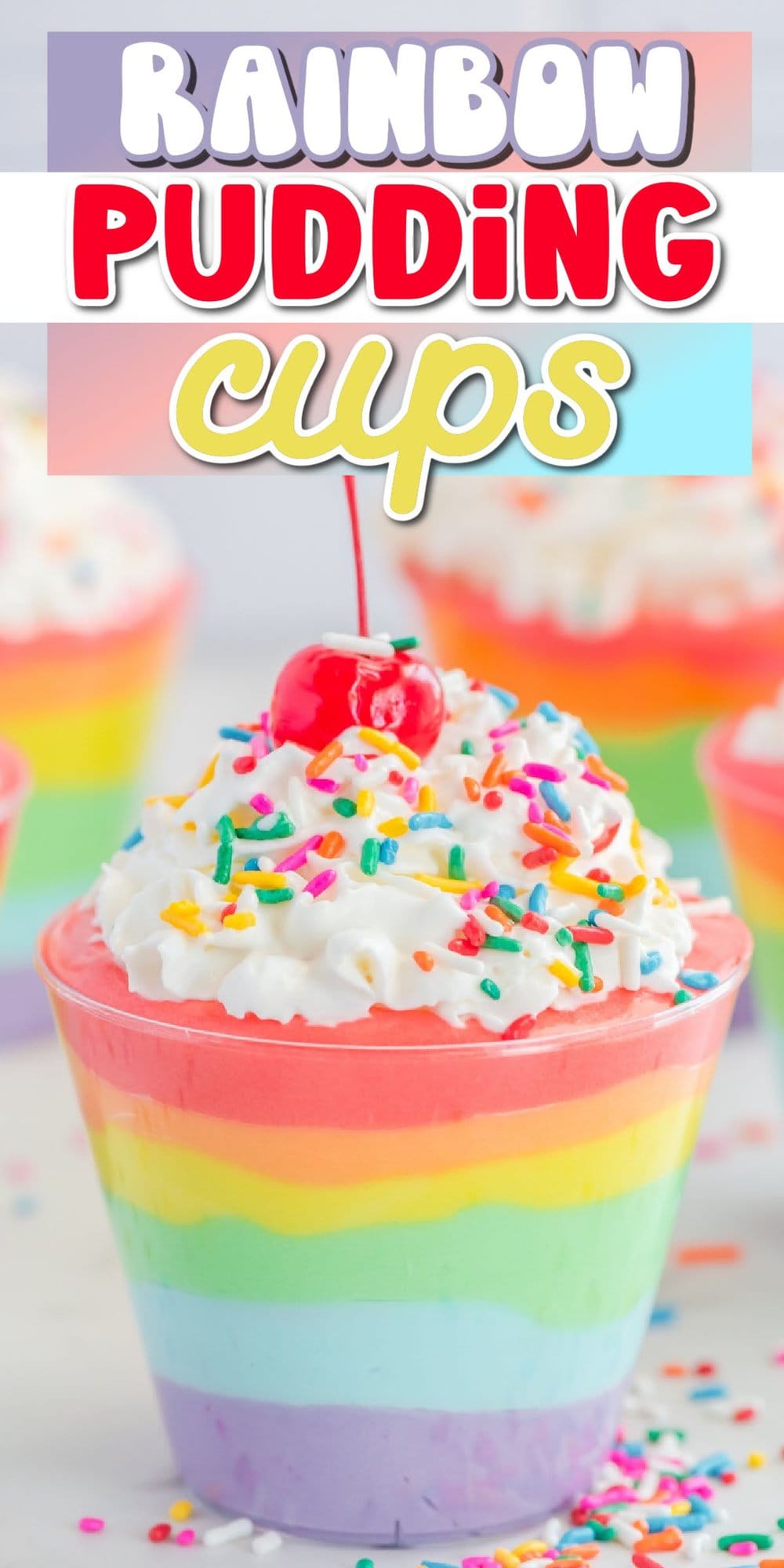 Rainbow Pudding Cups pinterest