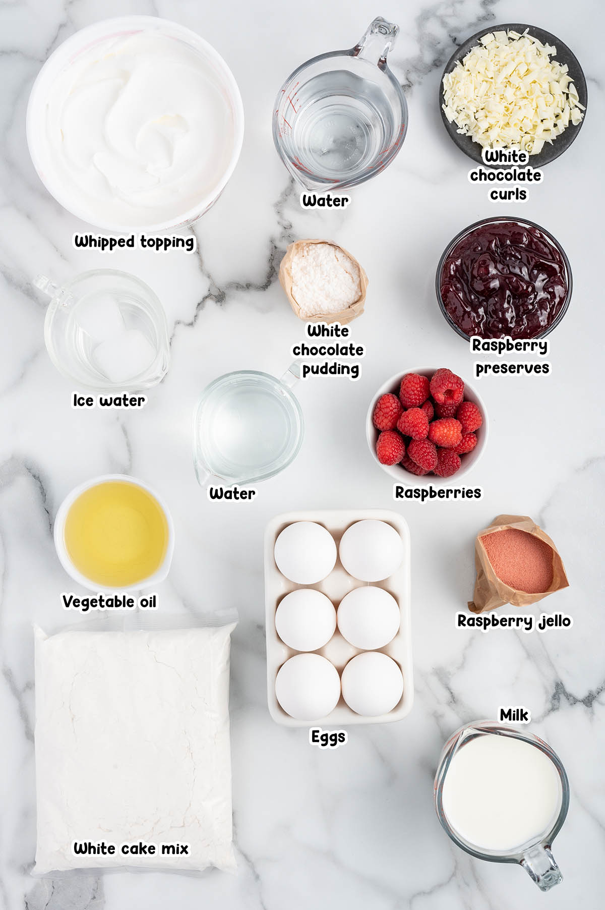 Raspberry Poke Cake ingredients