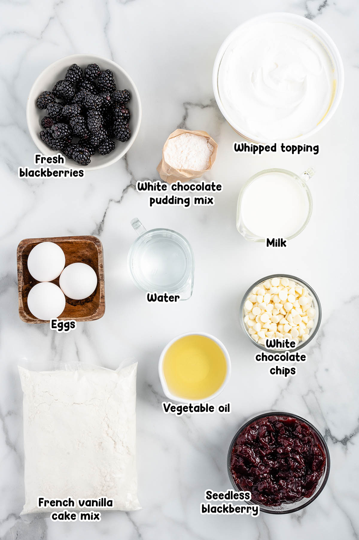 Blackberry Poke Cake ingredients