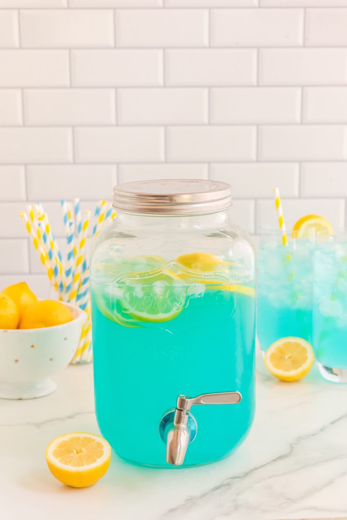 Blue Lemonade in a large pitcher