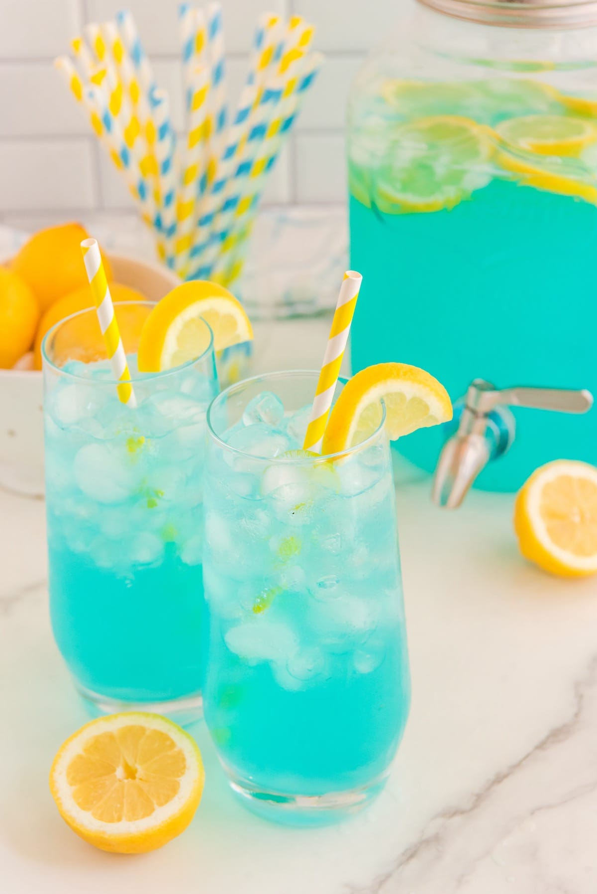 2 glasses of Blue Lemonade
